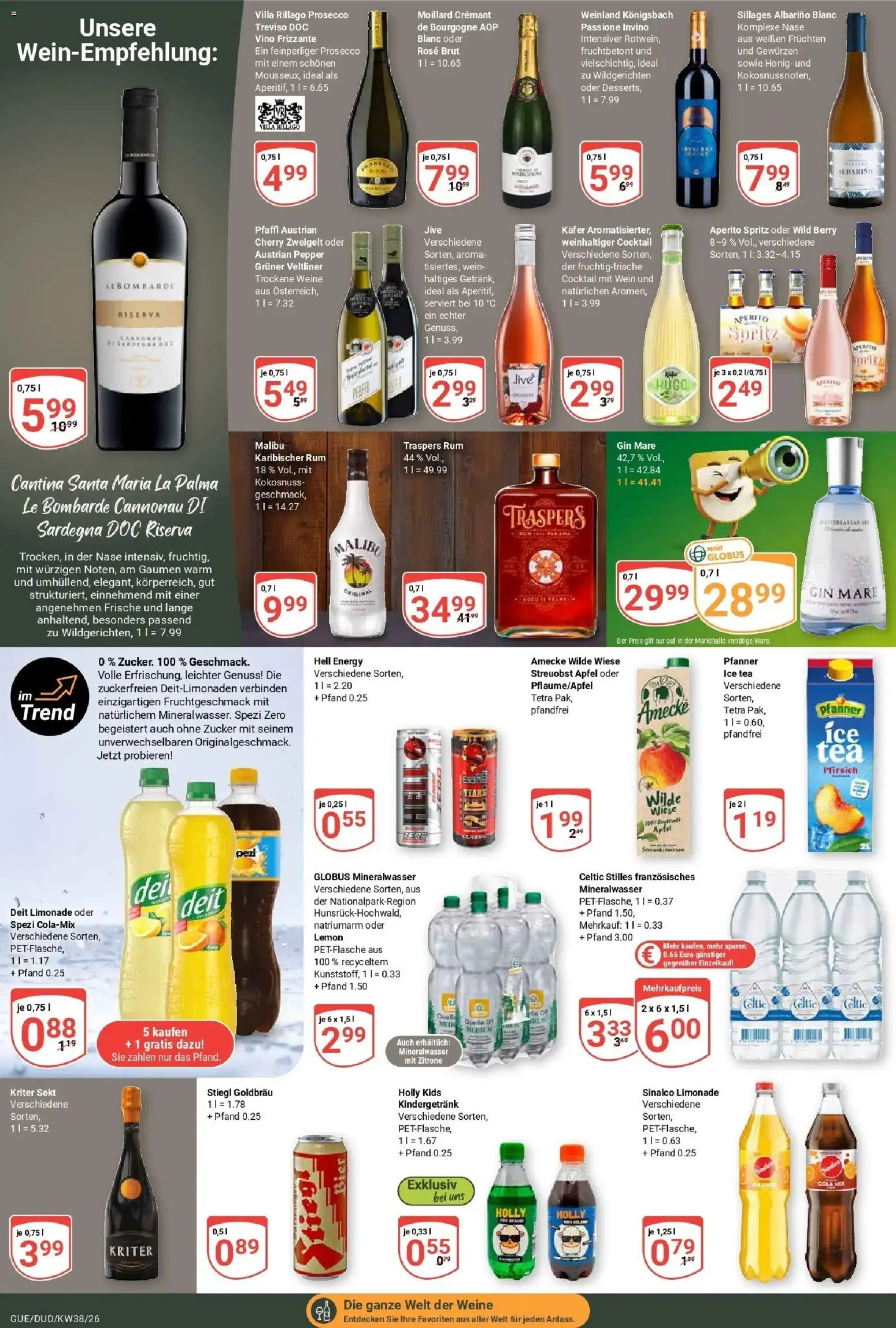 Globus Prospekt Saarbrücken-Dudweiler (ab 14.09.2026) » Angebote online | Seite: 18 | Produkte: Sinalco, Äpfel, Prosecco, Pfirsich