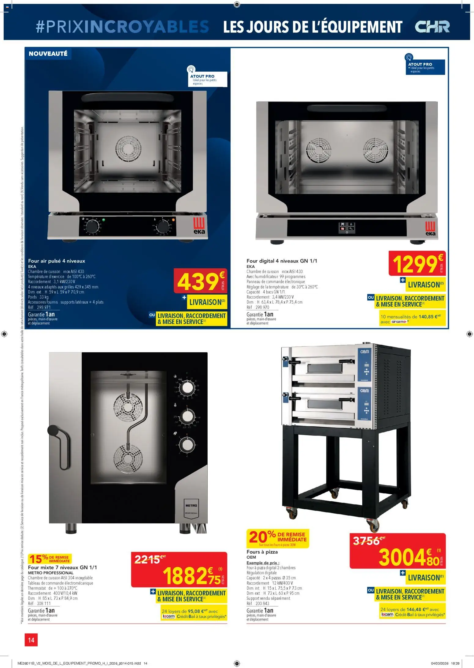 {H1} | Page: 14 | Produits: Four, Poids, Humidificateur, Four à pizza