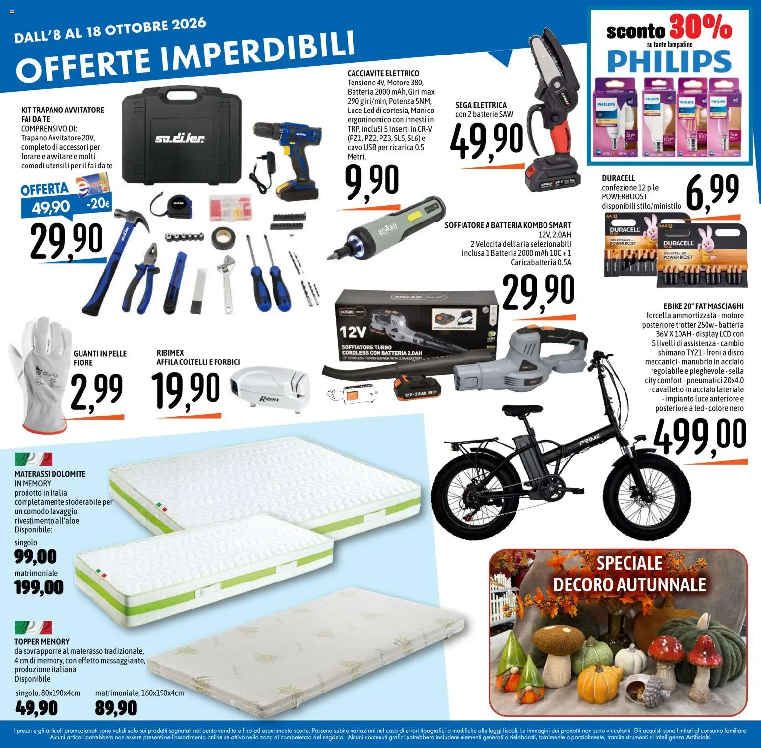 Volantino Emisfero del 08/10/2026 | Pagina: 30 | Prodotti: Pile, Cavo, Sega, Batterie