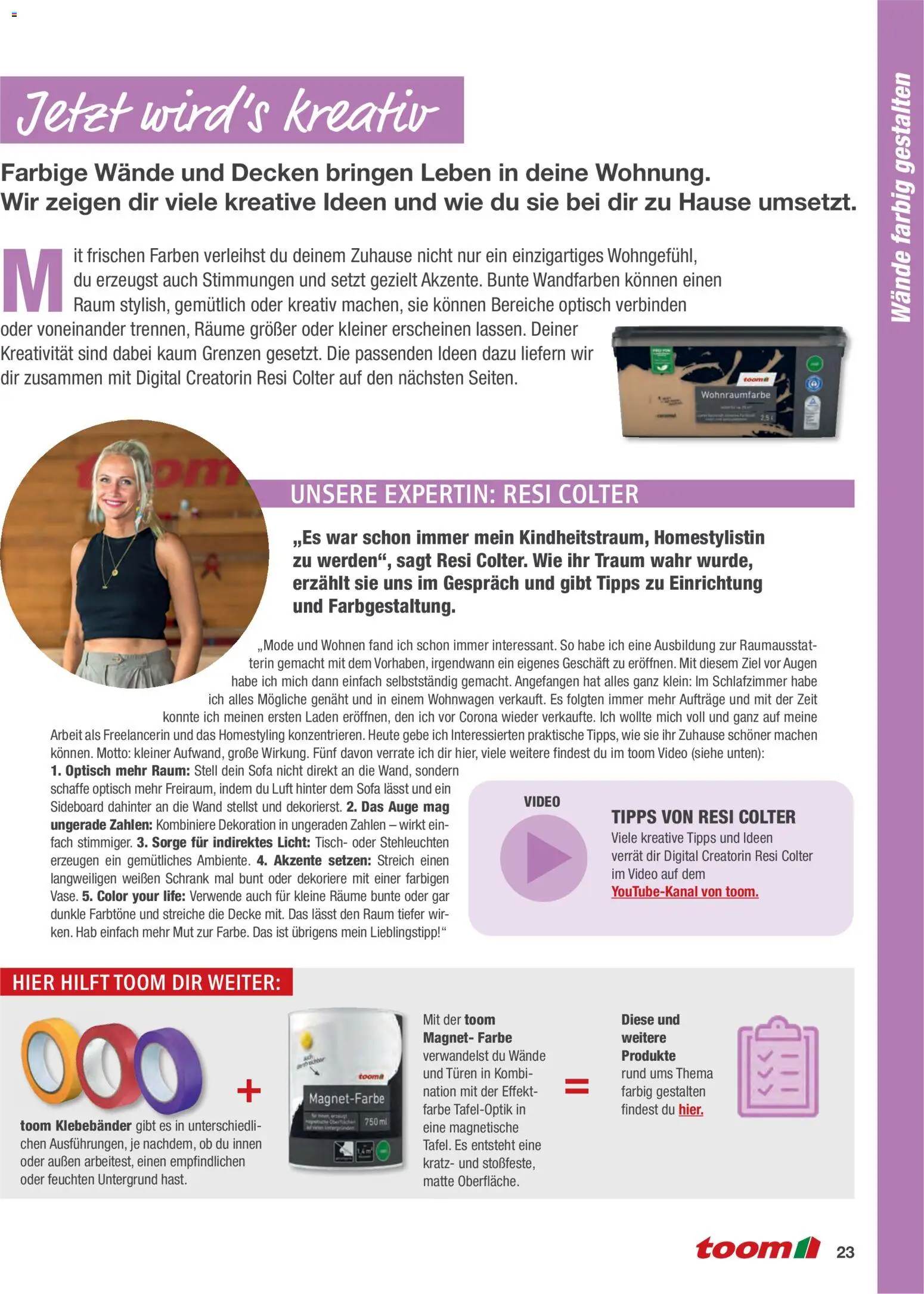 Toom Baumarkt Wände streichen und tapezieren – gültig ab 01.01.2026 | Seite: 23 | Produkte: Sideboard, Sofa, Schrank, Video