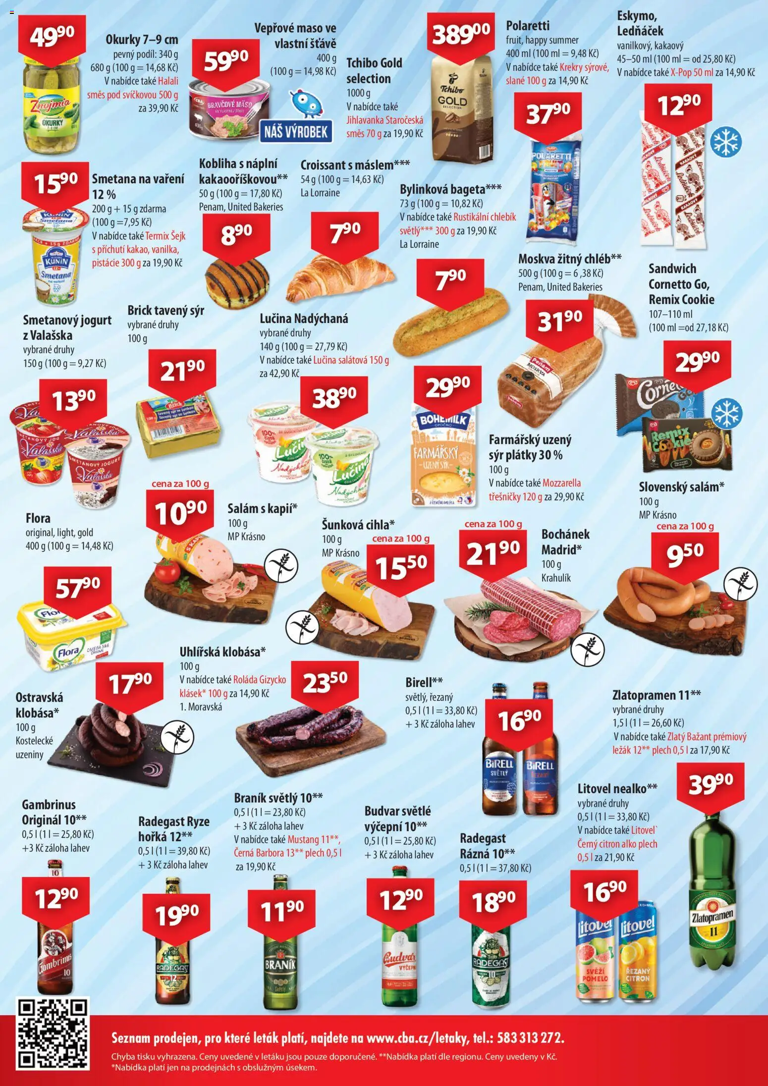 CBA leták - Market od 22.07.2026 | Strana: 2 | Produkty: Smetana, Uzeniny, Braník, Mozzarella
