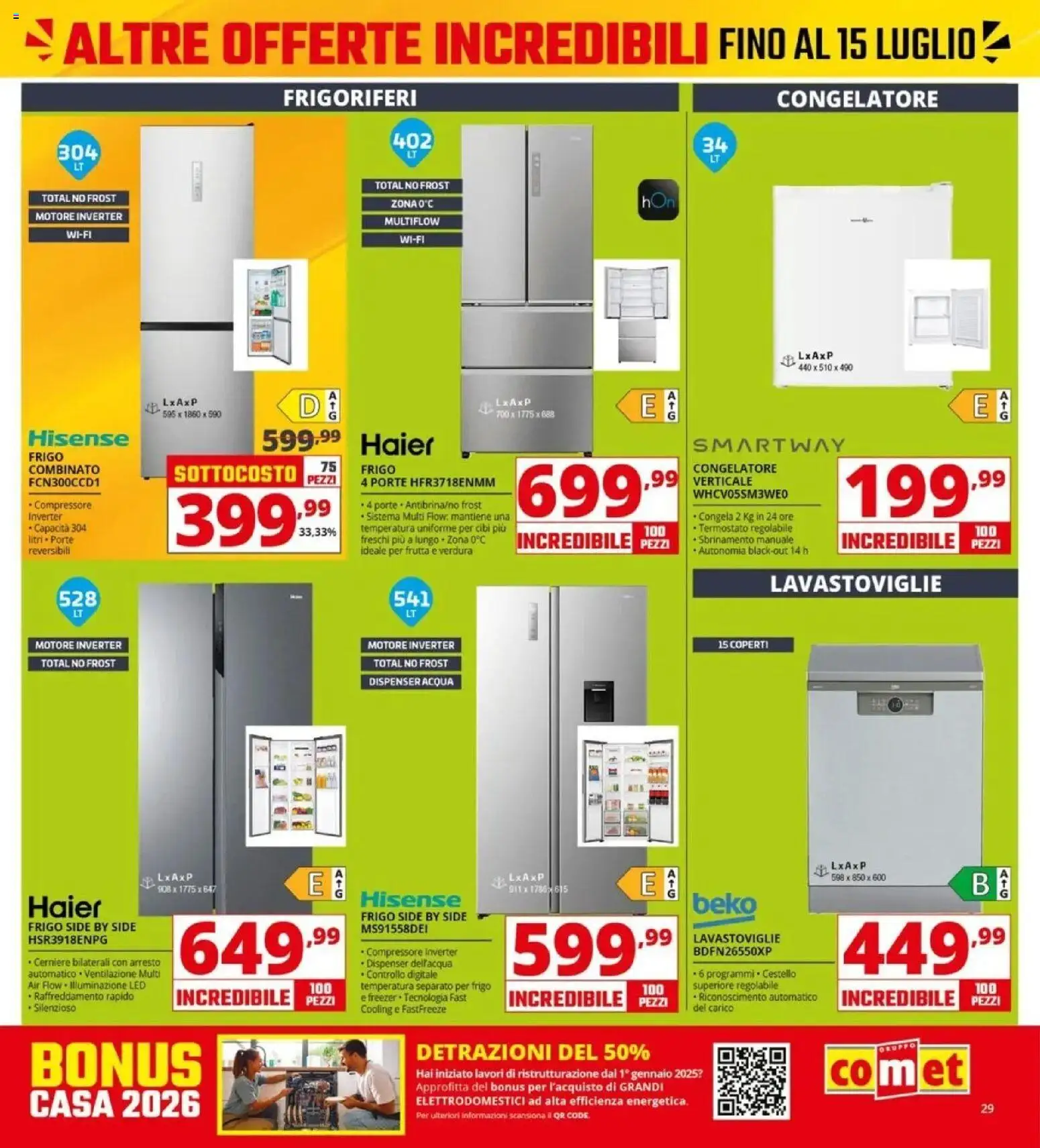 Volantino Comet del 03/07/2026 | Pagina: 29 | Prodotti: Compressore, Acqua, Frutta, Freezer