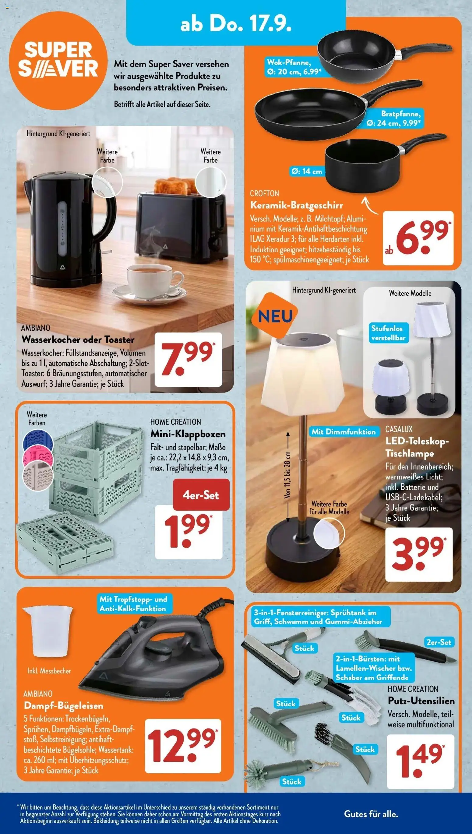 Aldi Süd Aktueller Prospekt (ab 14.09.2026) zum Blättern | Seite: 16 | Produkte: Toaster, Batterie, Bekleidung, Home creation