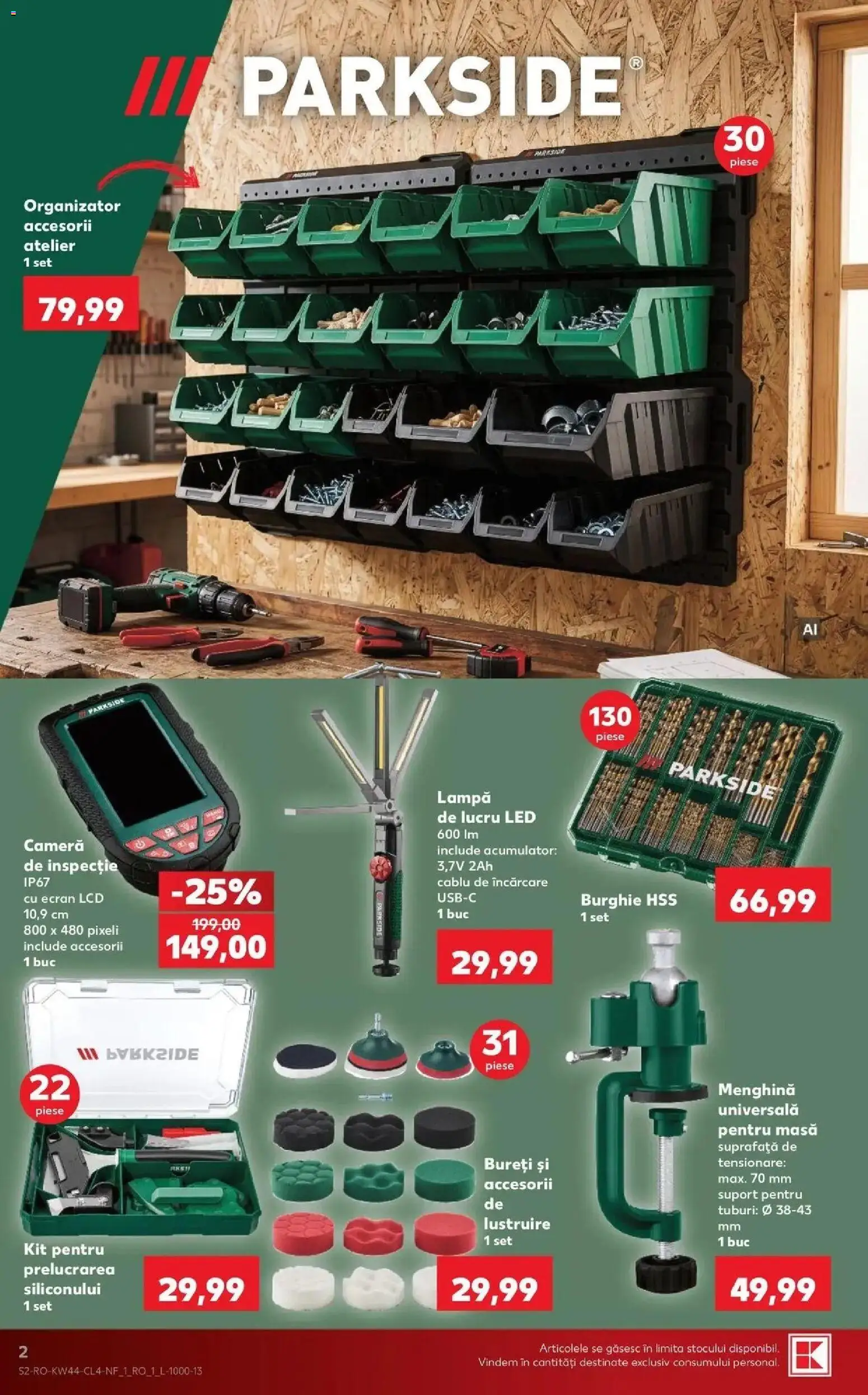 Kaufland Viseu de Sus 28.10.2026 - Revista si Oferta | Pagină: 2 | Produse: Parkside, Lampă, Organizator, Suport