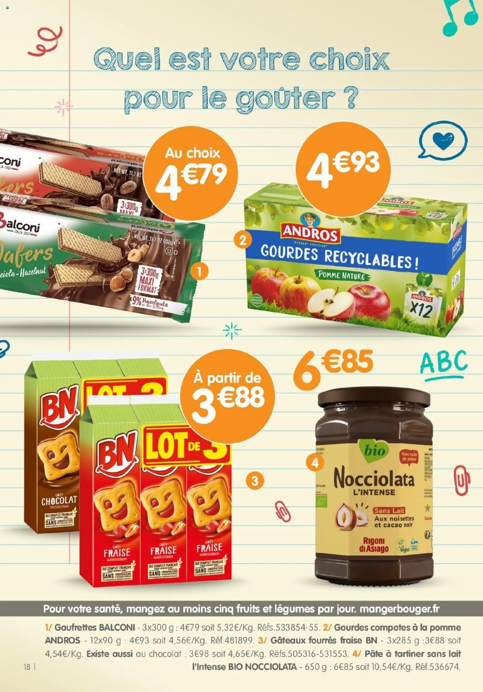 {H1} | Page: 18 | Produits: Cacao, Pâte à tartiner, Fruits, Lait