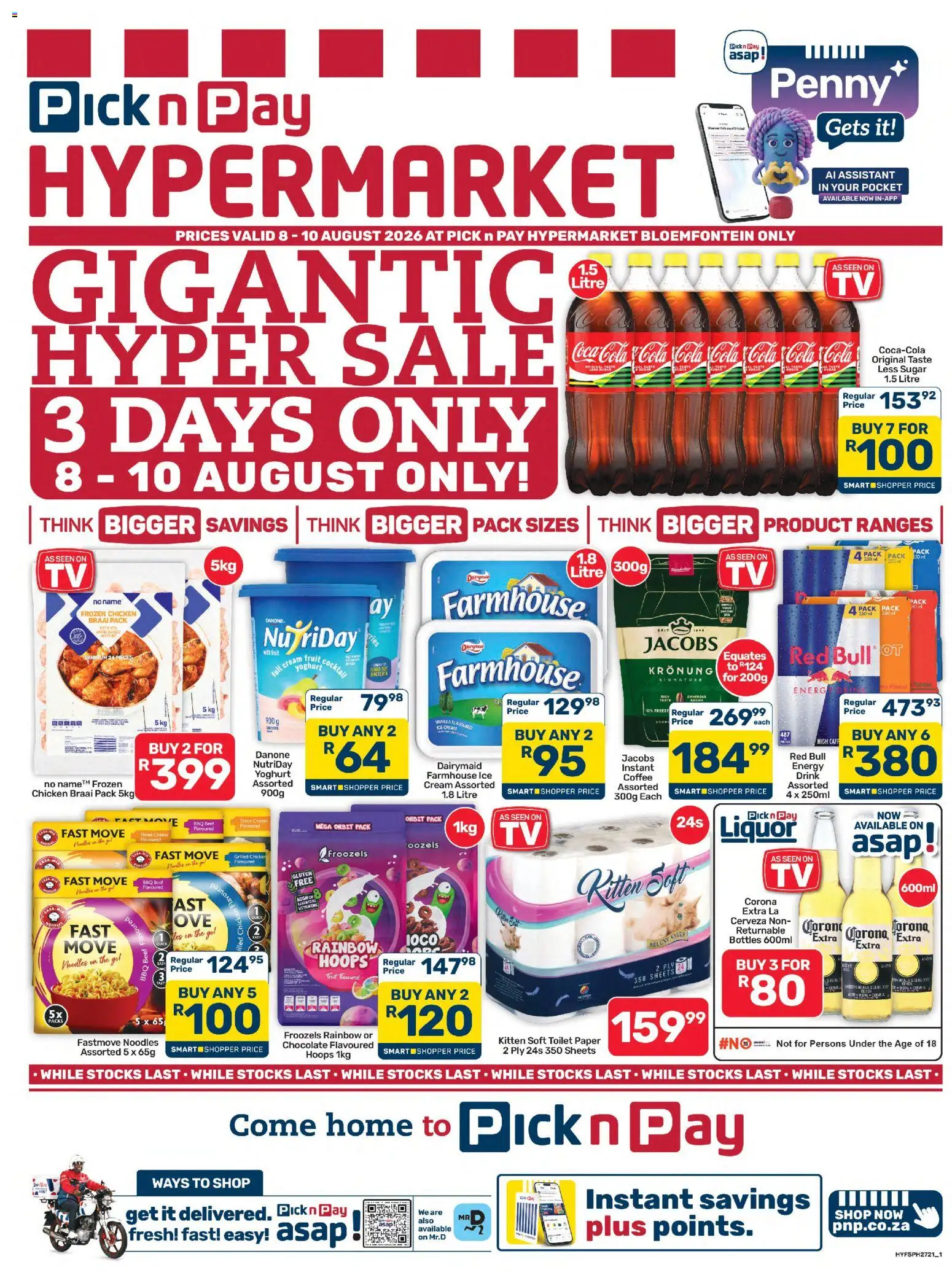 New Pick n Pay catalogue – valid from 08/08/2026 | Page: 1 | Products: Chocolate, Beef, Fruit, Sugar