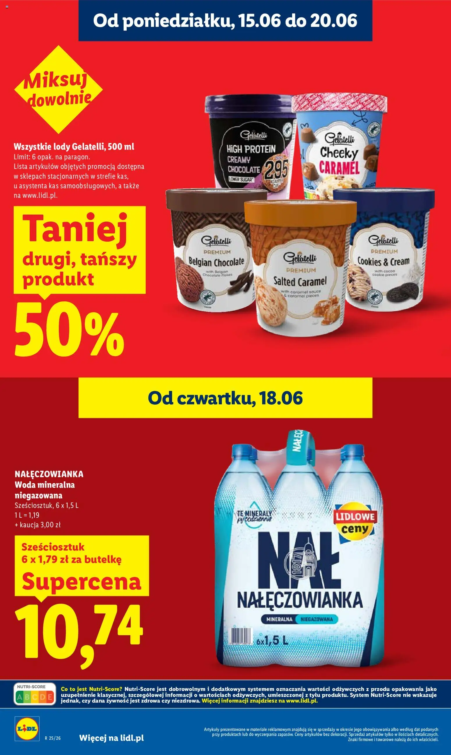 Lidl Polsko leták od 18.06.2026 | Strana: 14 | Produkty: Cookies, Minerály, Gelatelli, Protein