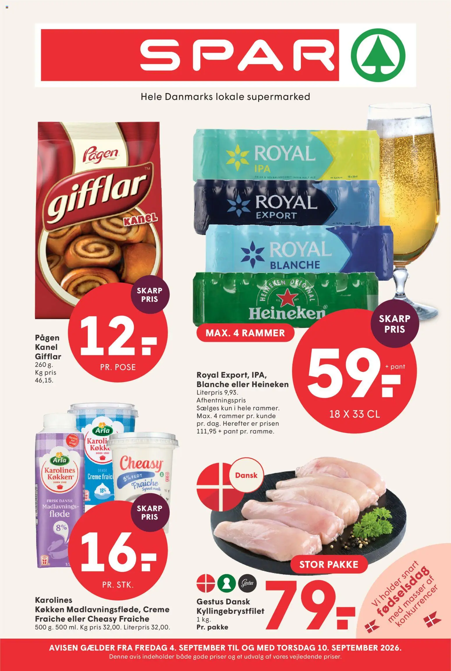 Spar tilbudsavis – gyldig fra 04/09/2026 | Side: 1 | Produkter: Rammer, Creme, Kanel, Fløde