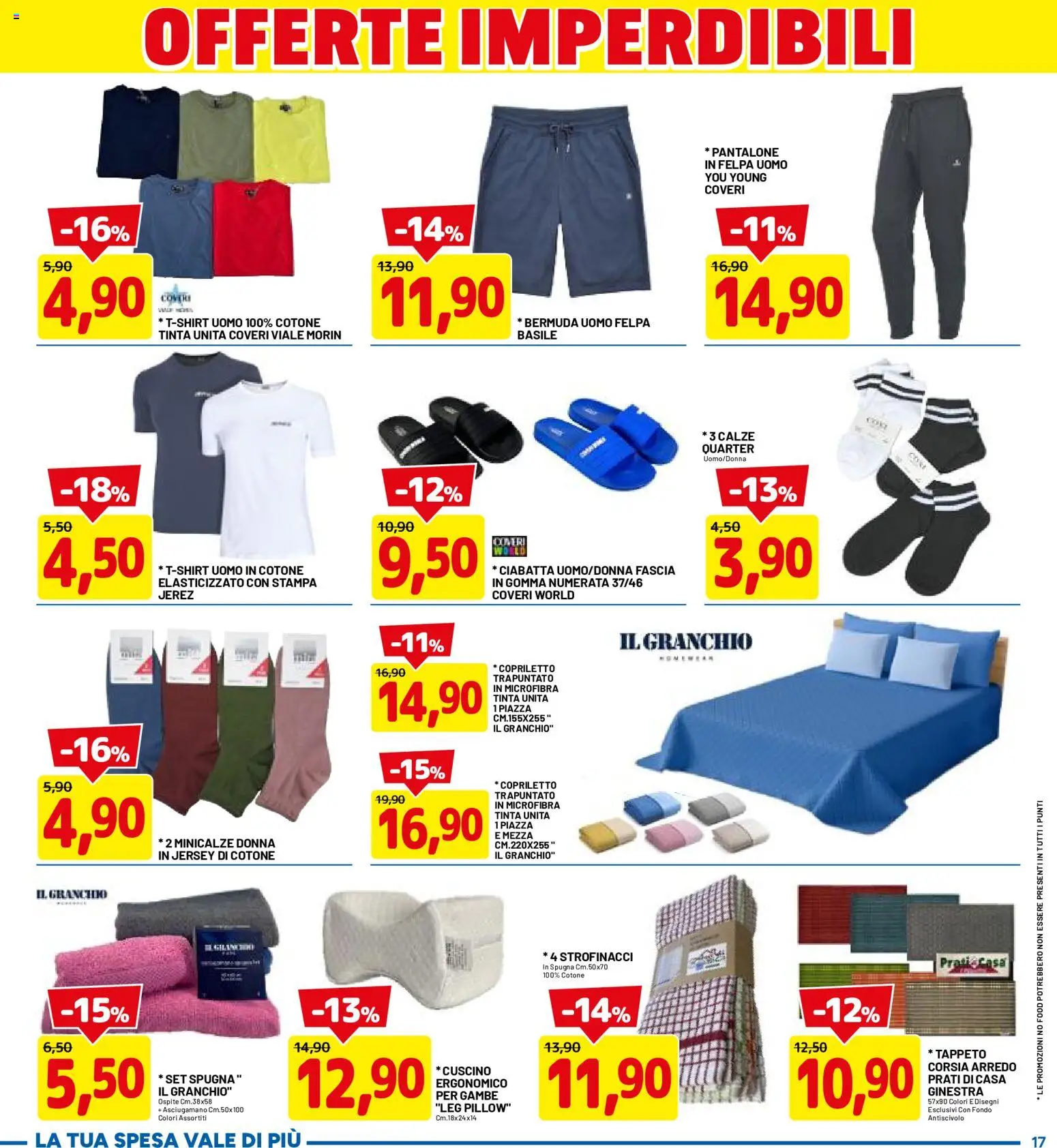 Volantino D Più del 30.04.2026 | Pagina: 17 | Prodotti: Spugna, Bermuda, Stampa, Tappeto