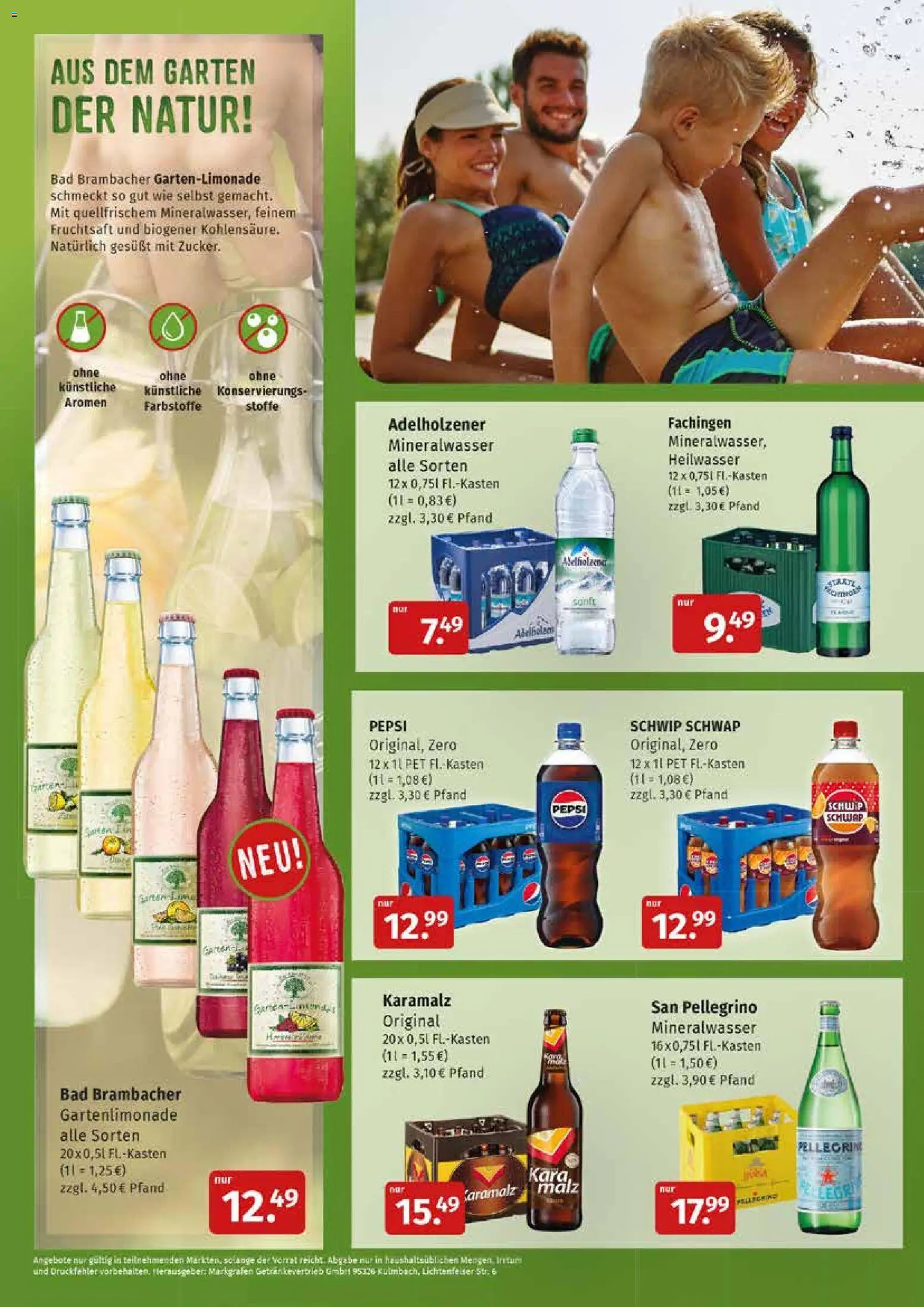 Markgrafen Prospekt – gültig ab 03.08.2026 | Seite: 6 | Produkte: Bad, Adelholzener, Schwip schwap, Fruchtsaft