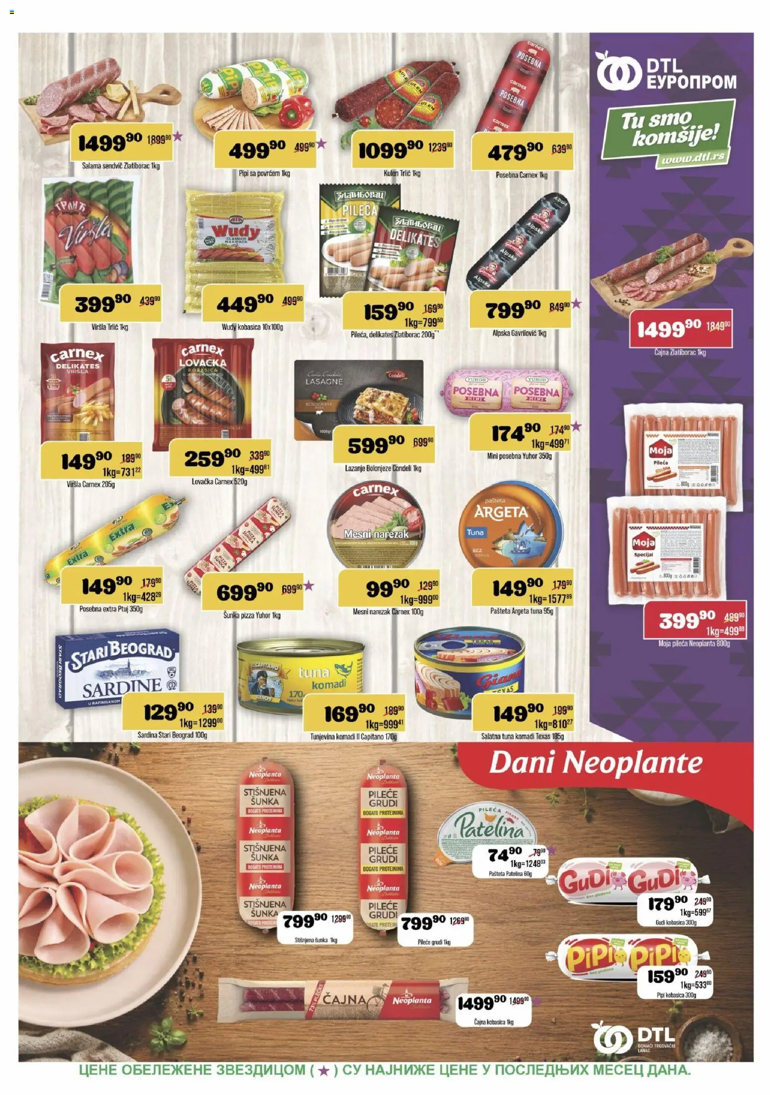 Europrom katalog - važi od 26.08.2026 | Strana: 5 | Proizvode: Pileće grudi, Lazanje, Pizza šunka, Pašteta