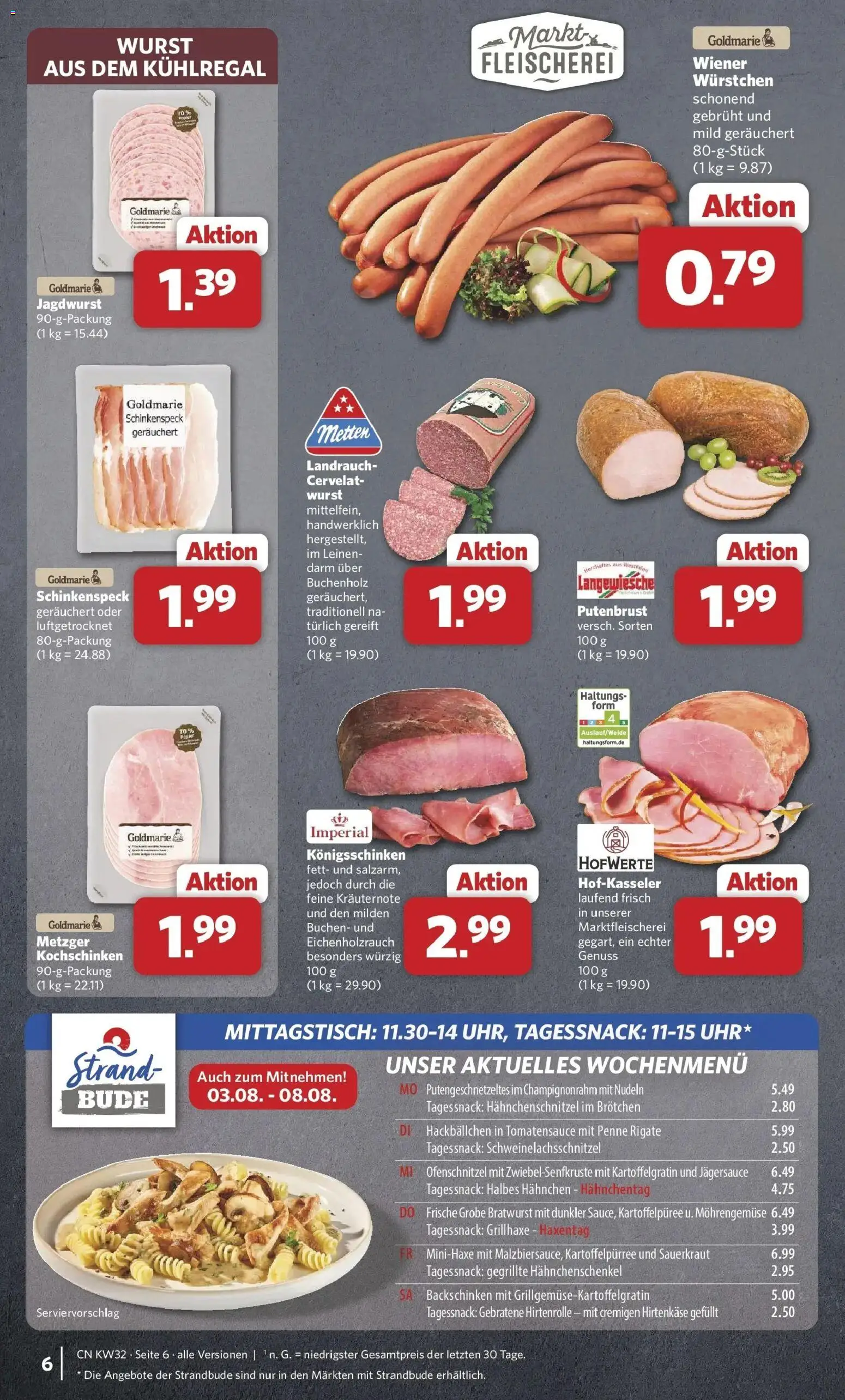Combi Prospekt Borchen (ab 03.08.2026) zum Blättern | Seite: 6 | Produkte: Putenbrust, Wiener wurstchen, Hahnchenschenkel, Wurst
