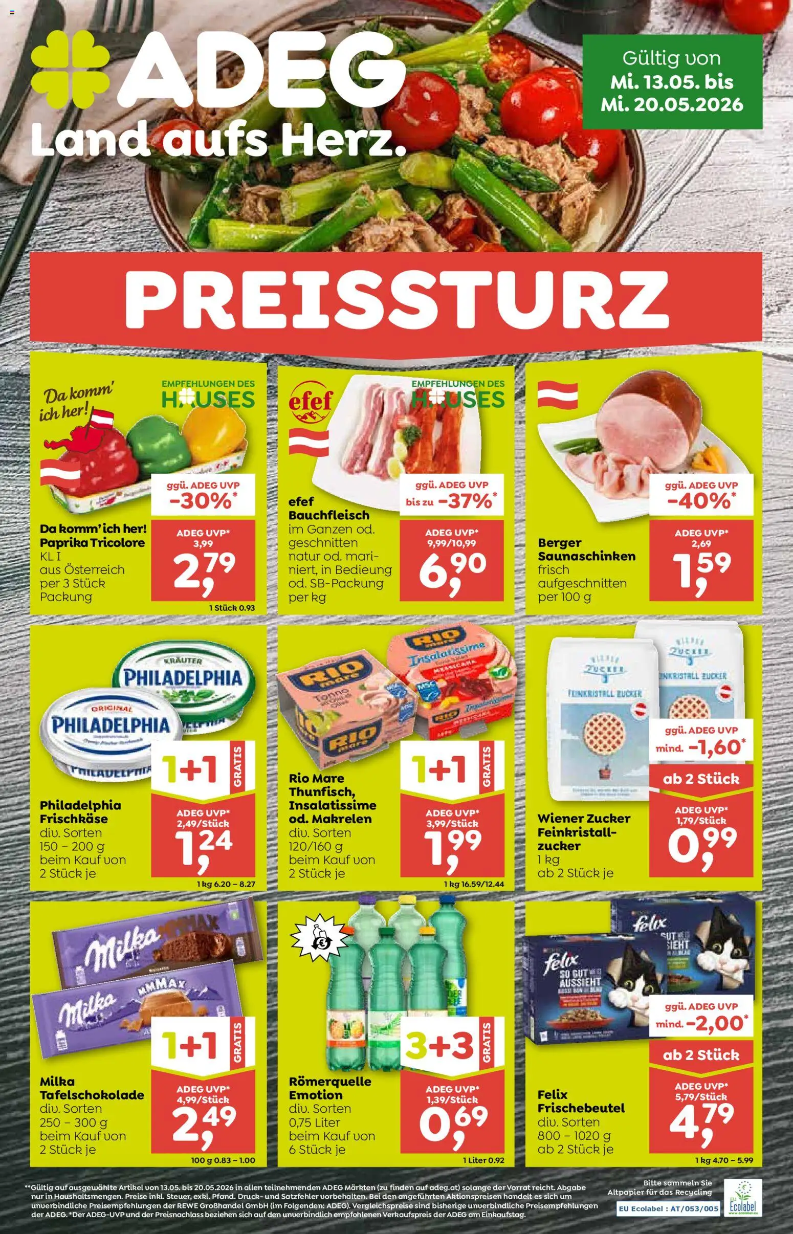 ADEG Flugblatt gültig ab 13.05.2026 | Seite: 1 | Produkte: Zucker