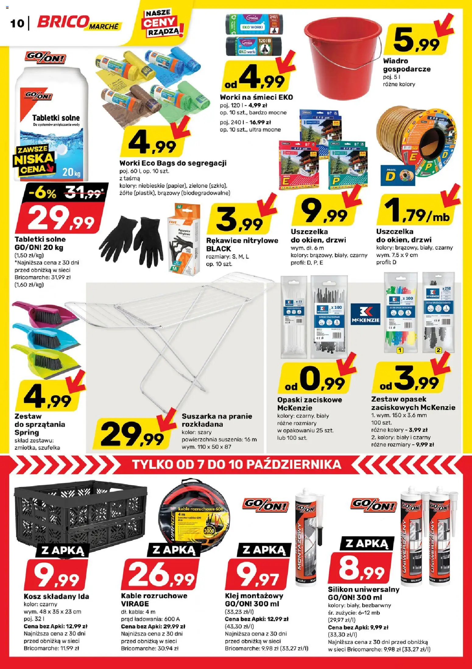 Brico Marché gazetka od 07.10.2026 | Strona: 11 | Produkty: Suszarka na pranie, Kosz, Drzwi, Kable rozruchowe