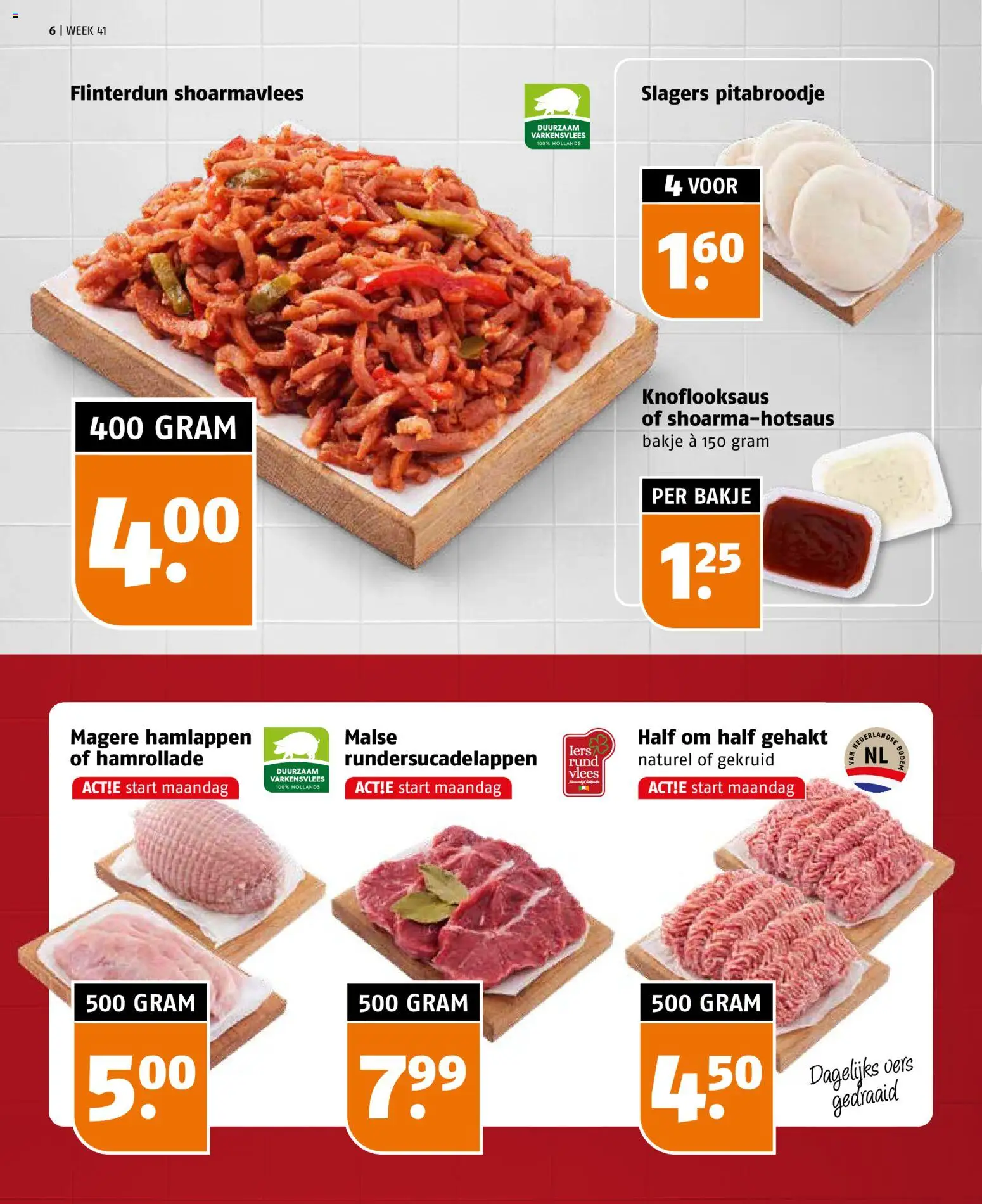 {H1} | Pagina: 6 | Producten: Varkensvlees, Vlees, Gehakt