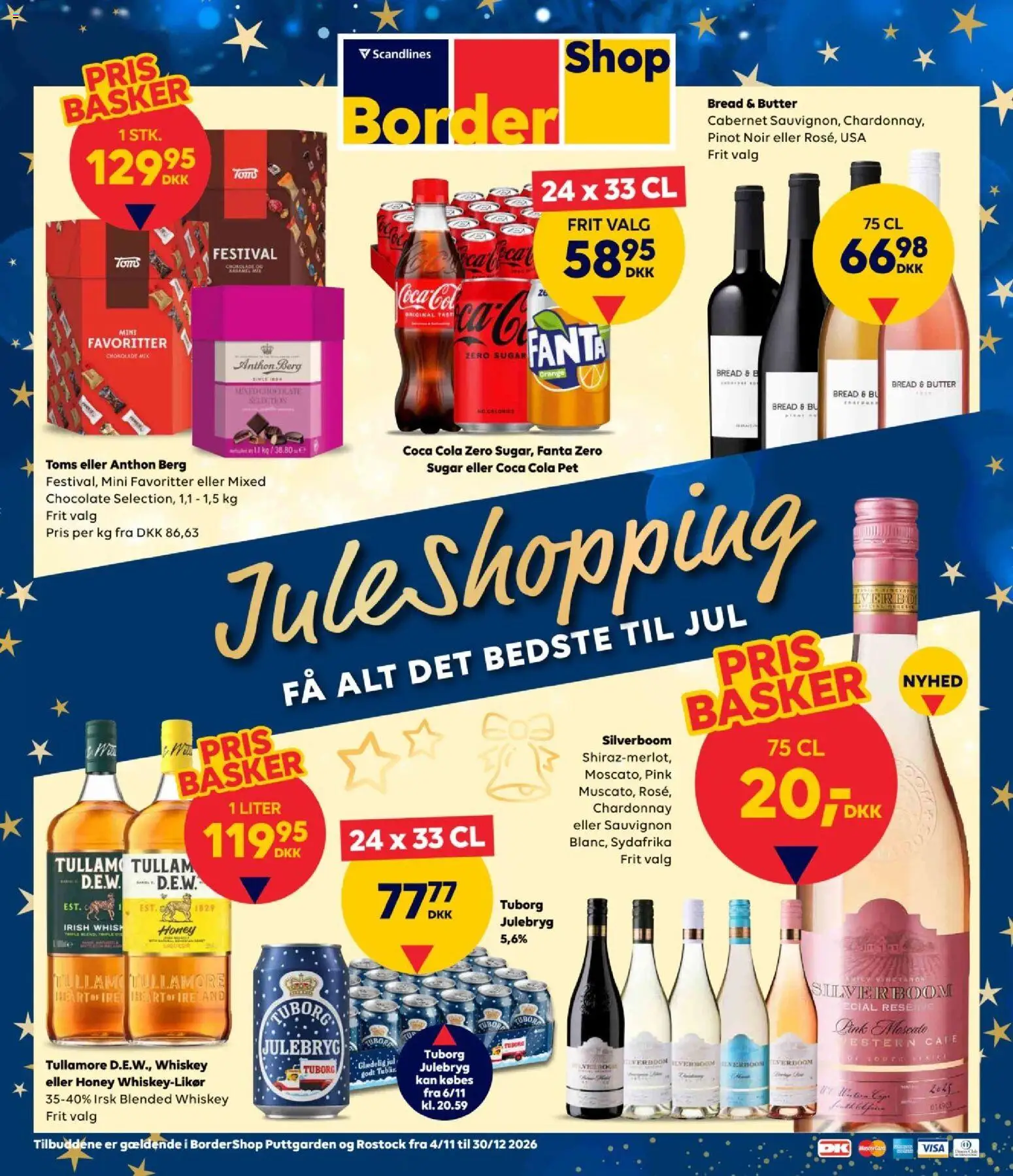 Bordershop tilbudsavis – gyldig fra 04/11/2026 | Side: 1 | Produkter: Chokolade, Coca Cola, Fanta, Cola