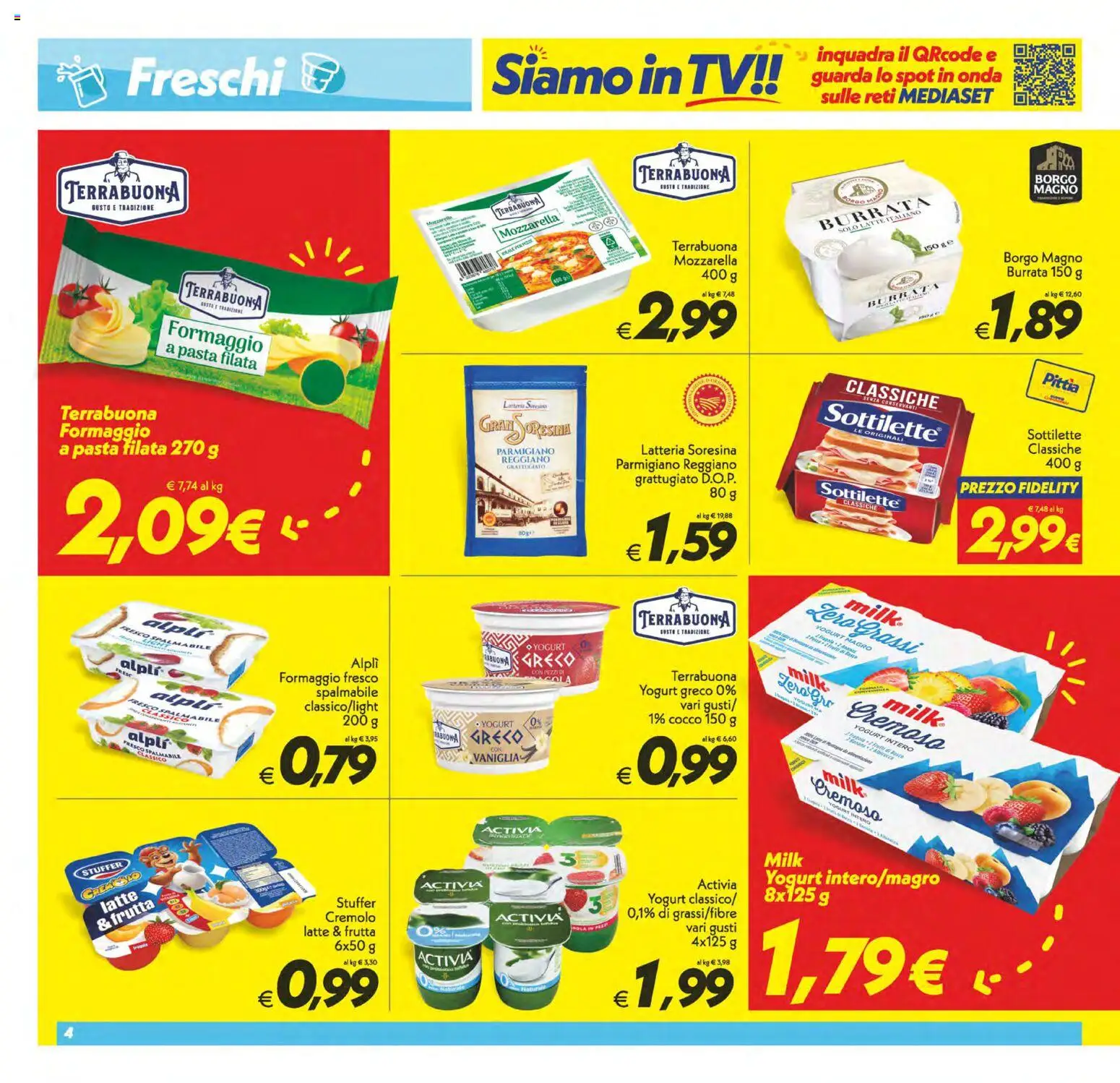 Volantino SuperConveniente del 09.06.2026 | Pagina: 4 | Prodotti: Frutta, Formaggio, TV, Cocco