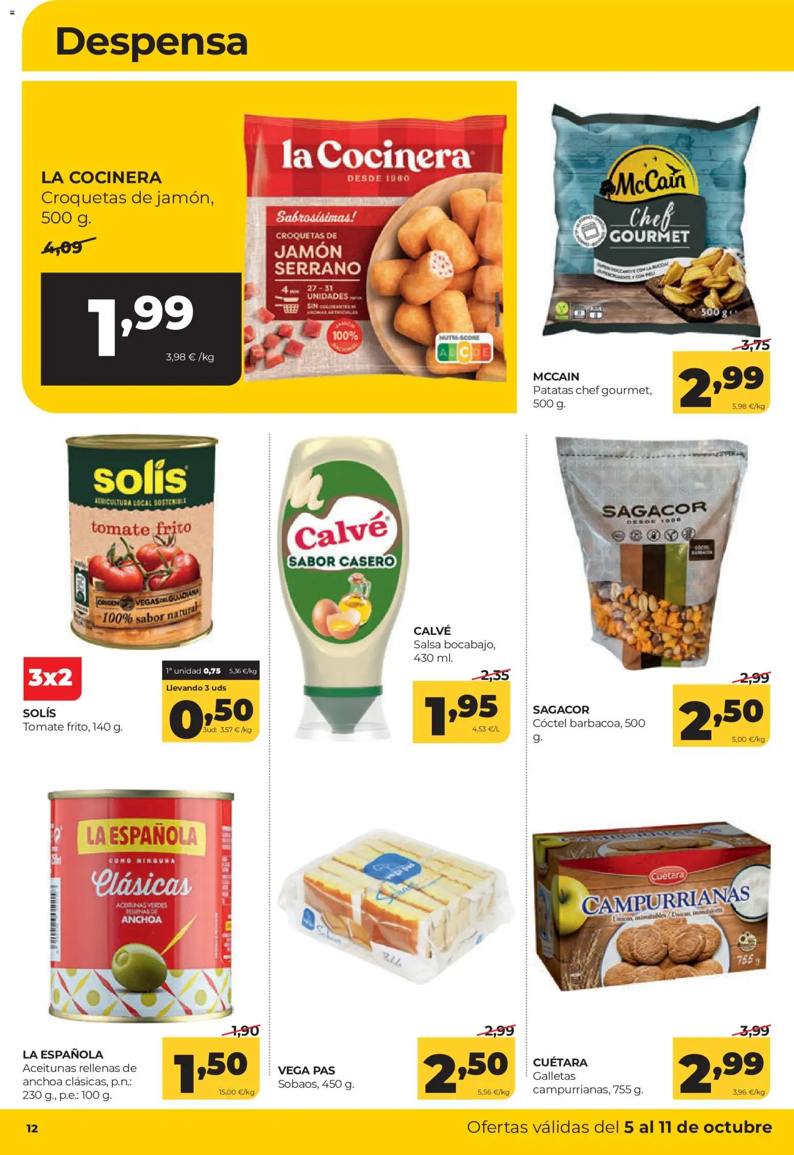 Alimerka folleto Castilla y León │ válido desde el 05/10/2026 | Página: 12 | Productos: Jamón, Galletas, Patatas, Anchoa