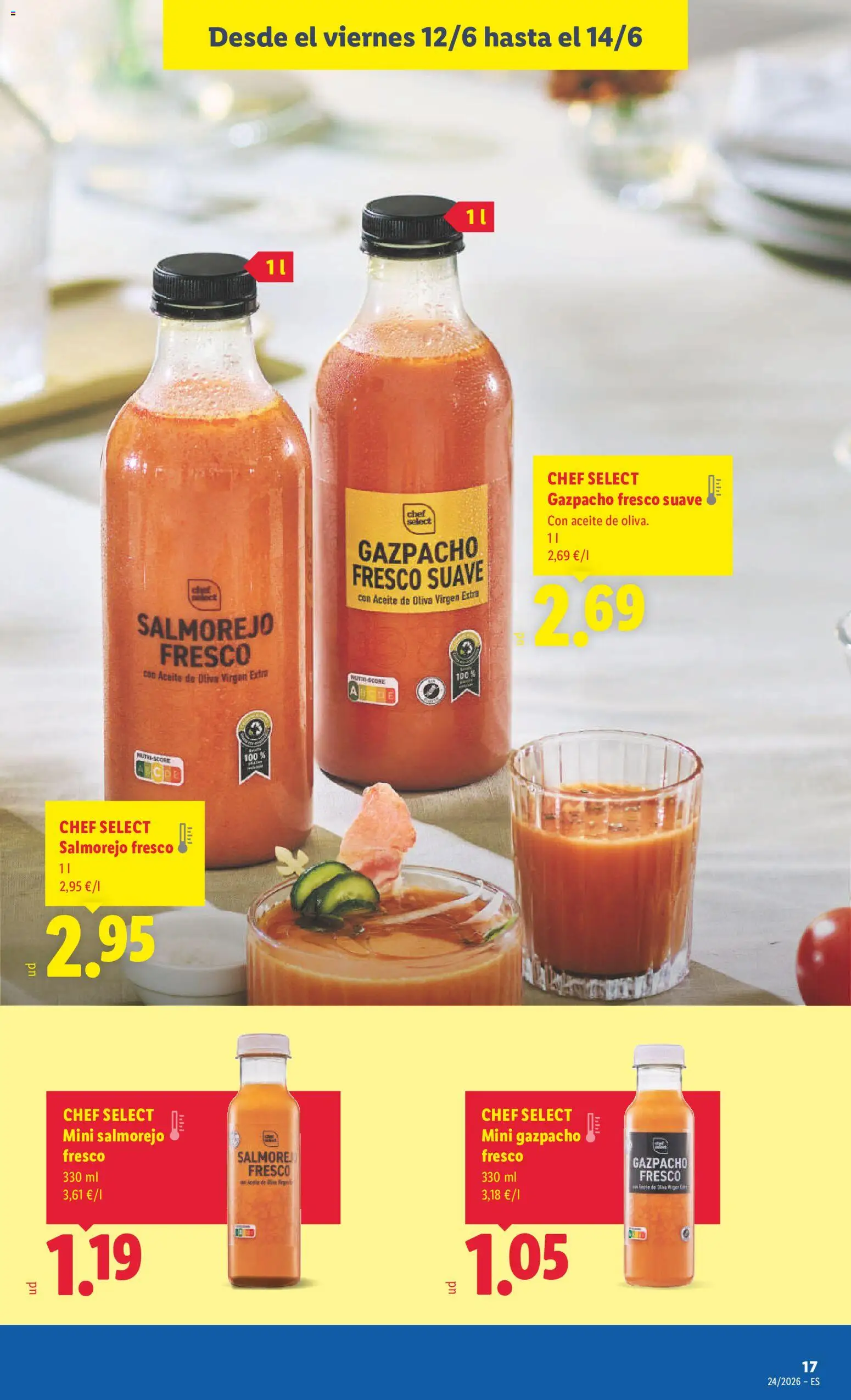 Lidl folleto │ válido desde el 08.06.2026 | Página: 17 | Productos: Aceite, Aceite de oliva, Aceite de oliva virgen extra, Gazpacho