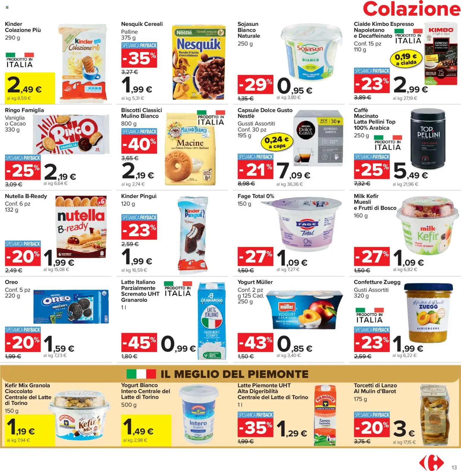 Volantino Carrefour del 19.05.2026 | Pagina: 13 | Prodotti: Caffè, Latte, Nutella, Macinato