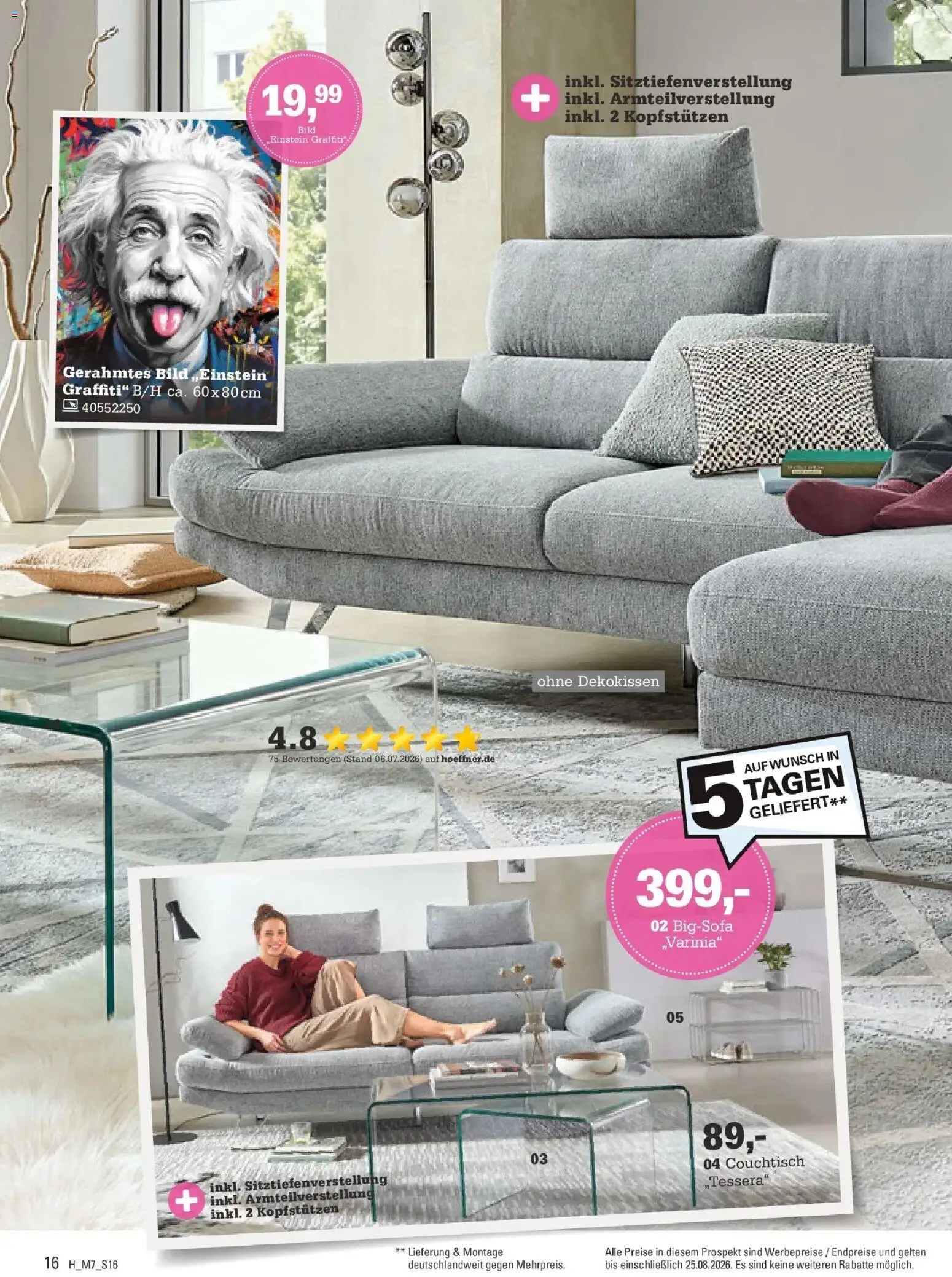 Höffner Prospekt Chemnitz-Röhrsdorf – gültig ab 12.08.2026 | Seite: 16 | Produkte: Bigsofa, Couchtisch