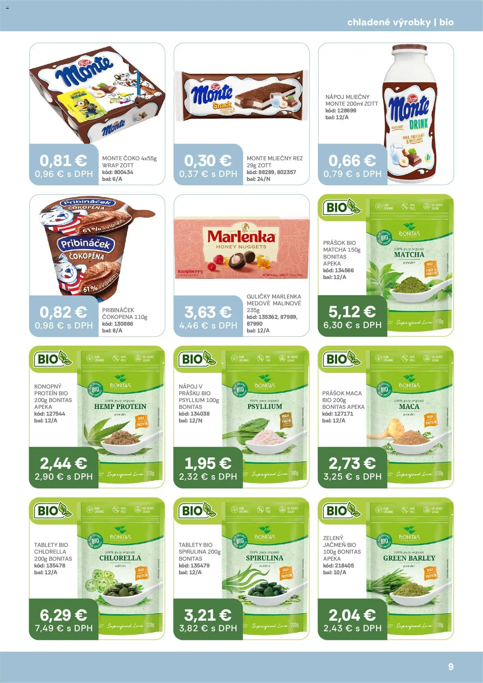 Nové Labaš akcie – leták je platný od 28.08.2026 | Strana: 9 | Produkty: Protein, Marlenka, Matcha
