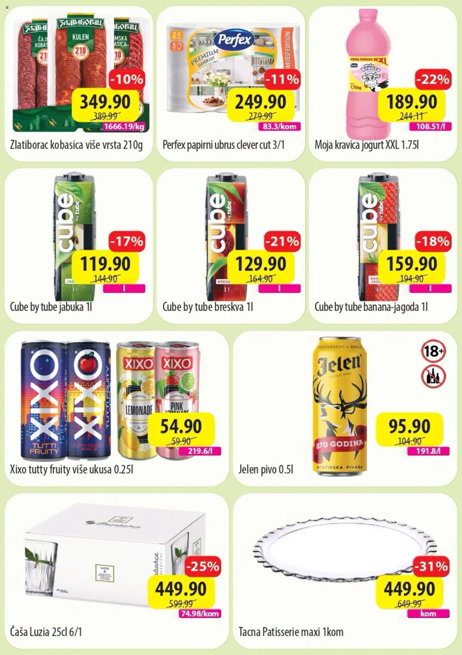 Senta Promet katalog - važi od 14.09.2026 | Strana: 2 | Proizvode: Ubrus, Moja kravica, Jogurt, Breskva
