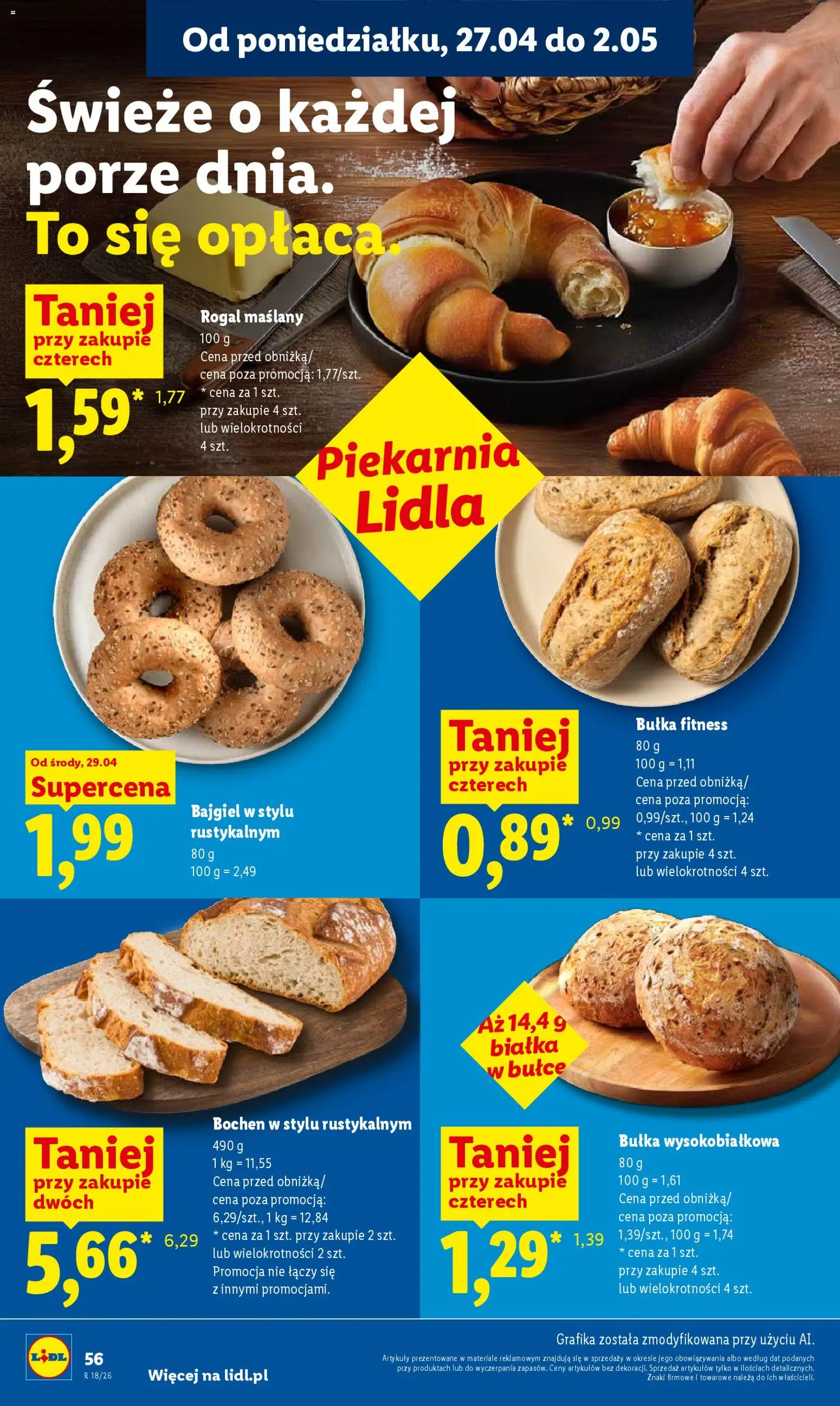 Lidl gazetka od 29.04.2026 | Strona: 56 | Produkty: Piekarnia, Bułka fitness, Bułka