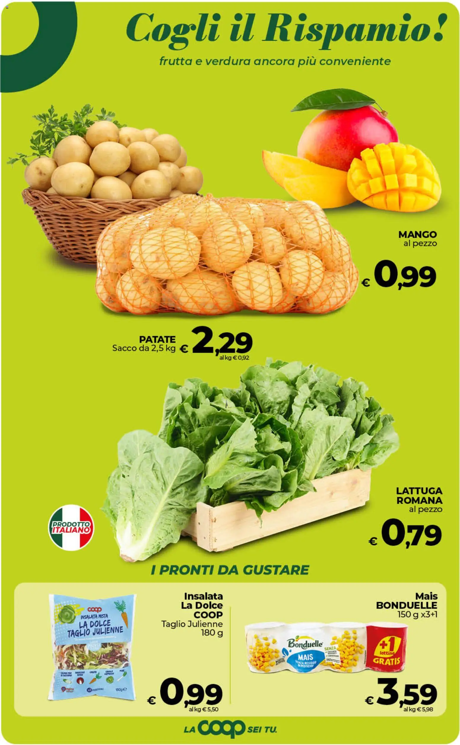 Volantino COOP del 09.06.2026 | Pagina: 13 | Prodotti: Insalata, Patate, Mango, Mais