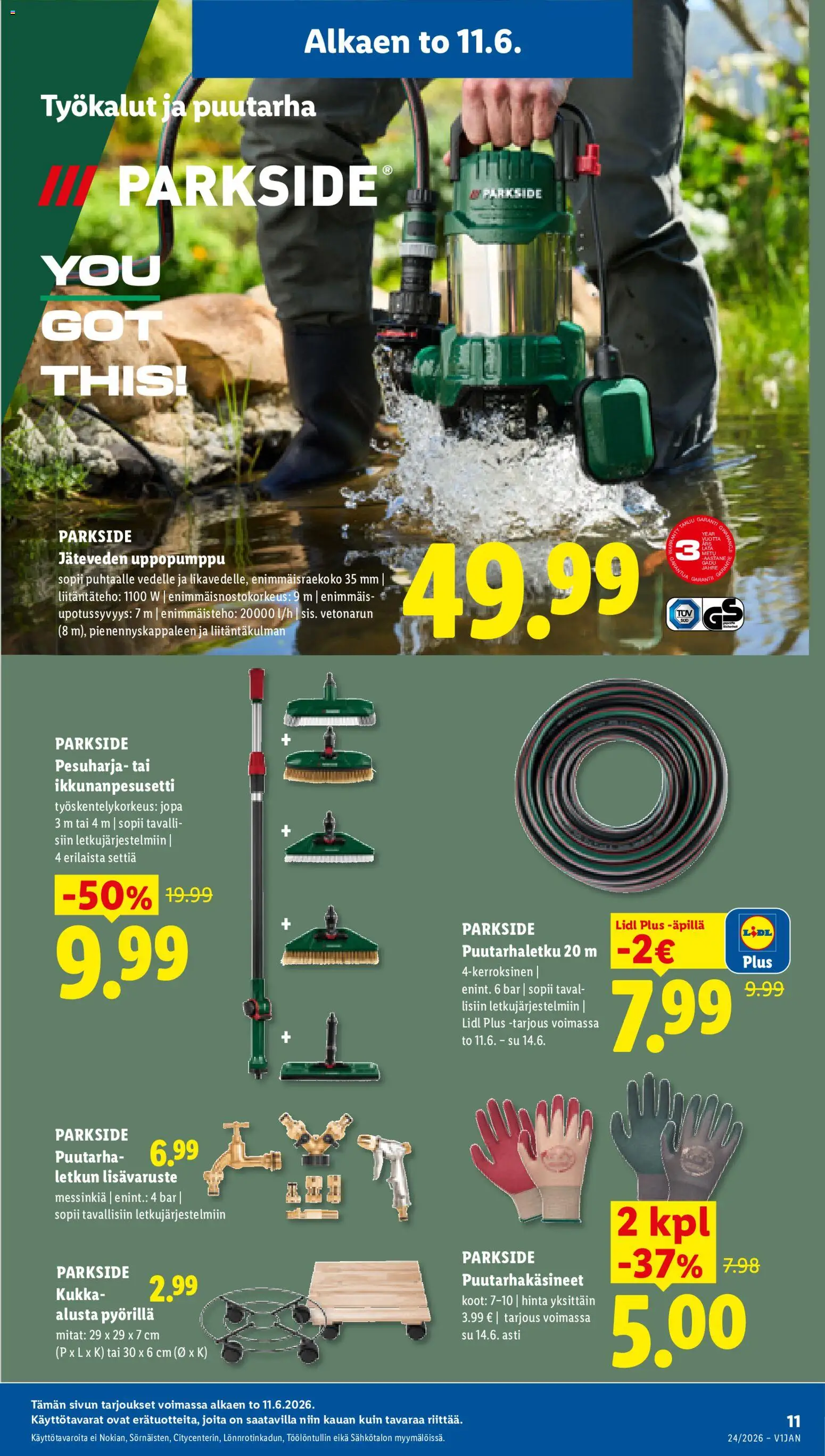 Lidl tarjoukset - Tampere – voimassa 11.06.2026 alkaen | Sivu: 15 | Tuotteet: Puutarhaletku