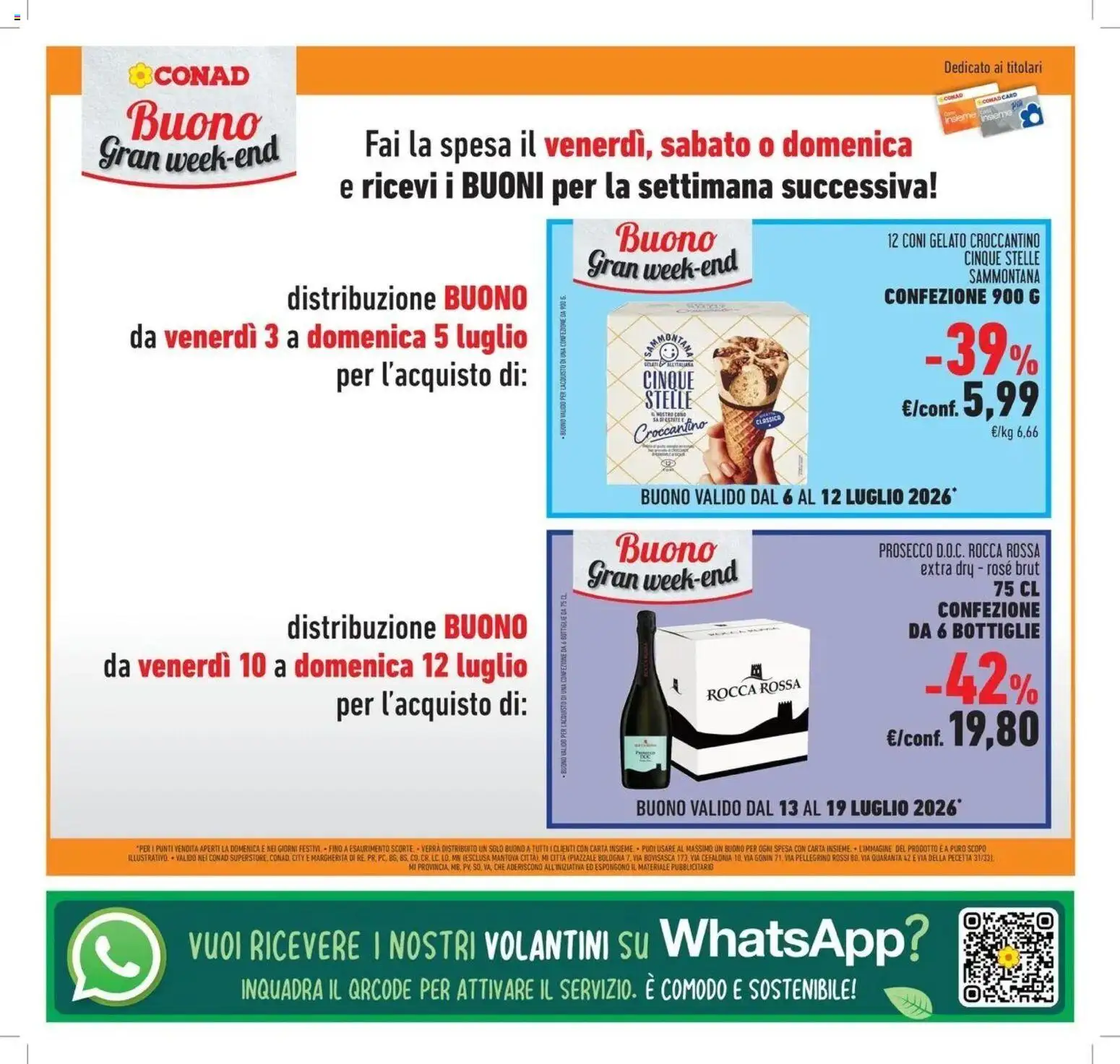 Volantino Conad del 30/06/2026 | Pagina: 40 | Prodotti: Prosecco, Gelato