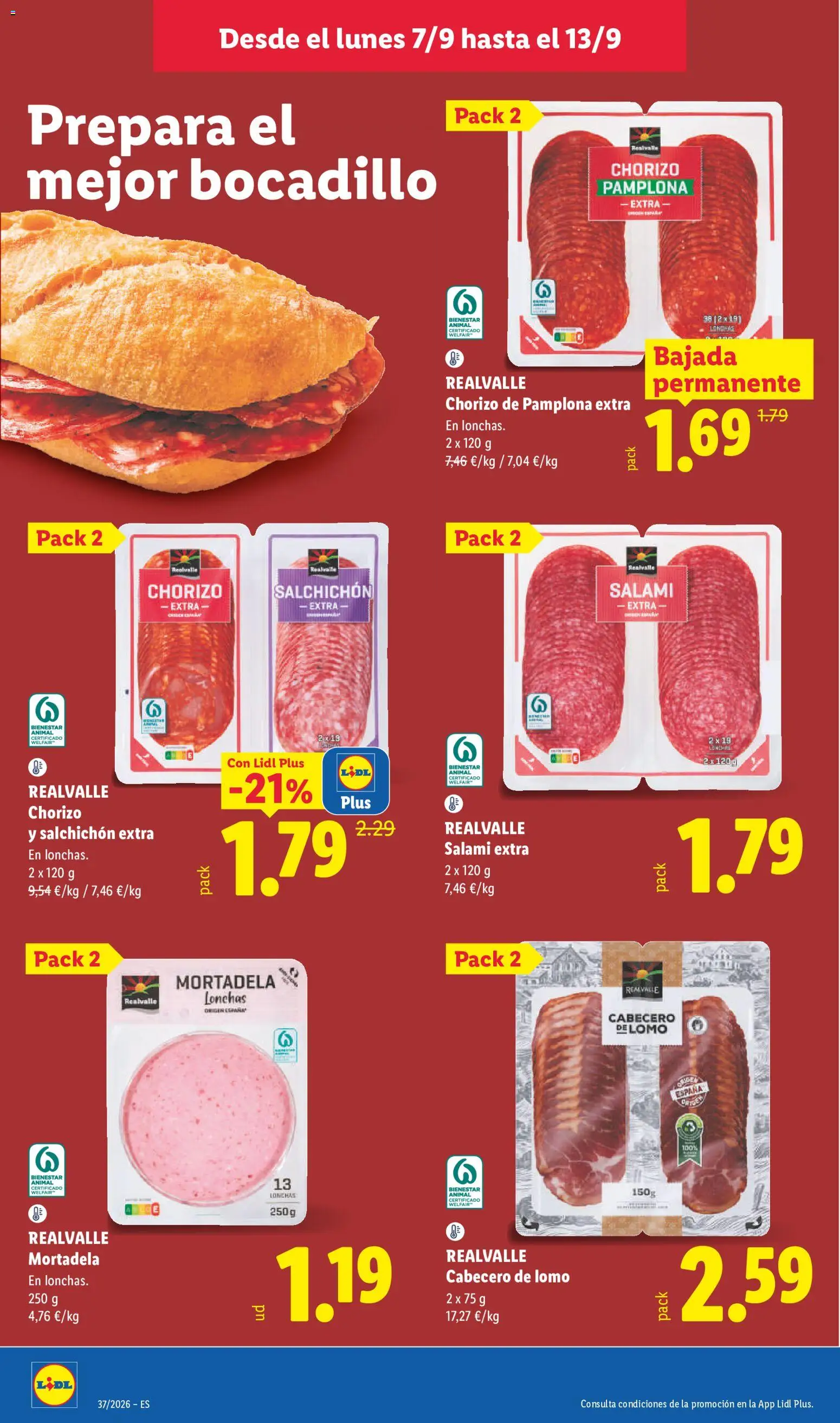 Lidl folleto │ válido desde el 07/09/2026 | Página: 18 | Productos: Lomo, Salami, Mortadela