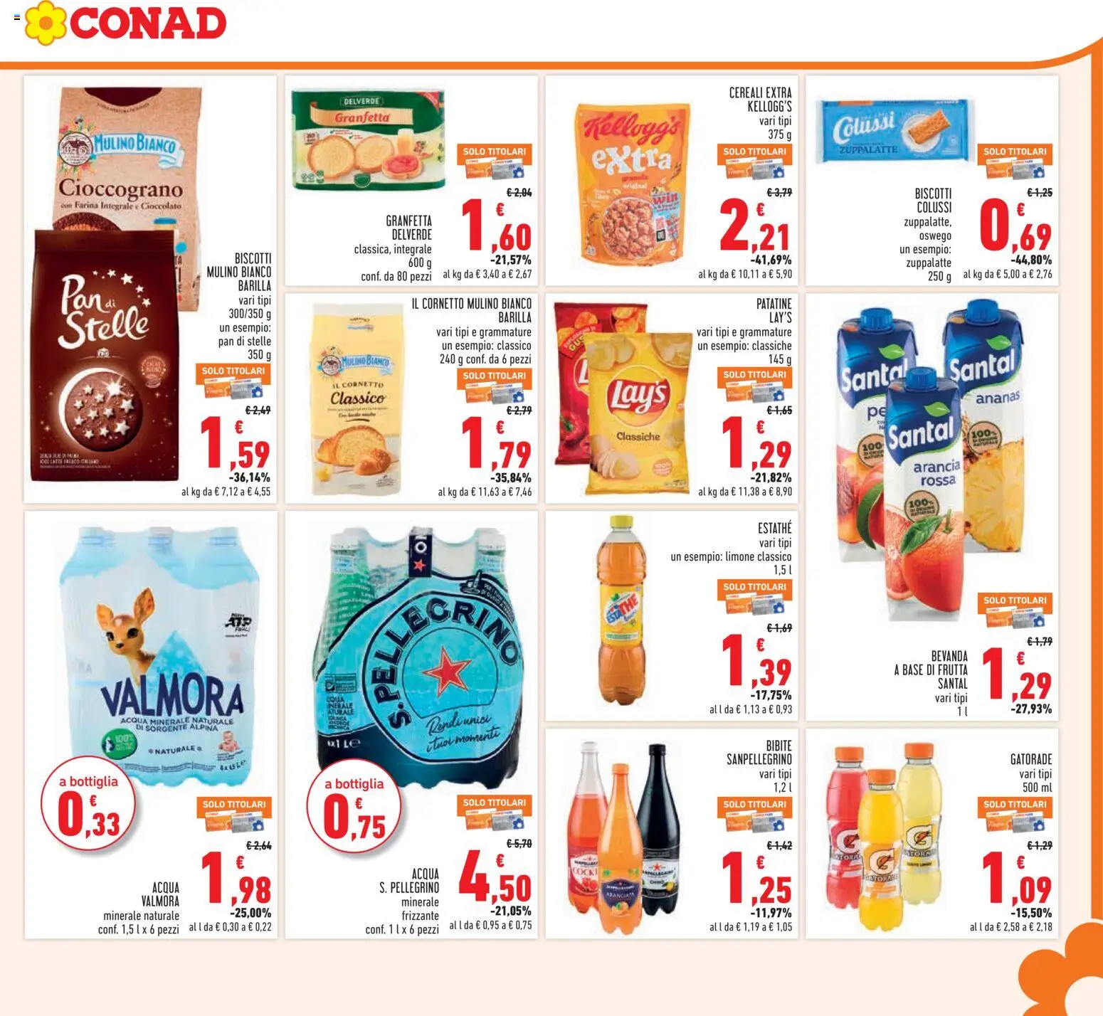 Volantino Conad del 26/08/2026 | Pagina: 19 | Prodotti: Biscotti, Acqua, Ananas, Barilla