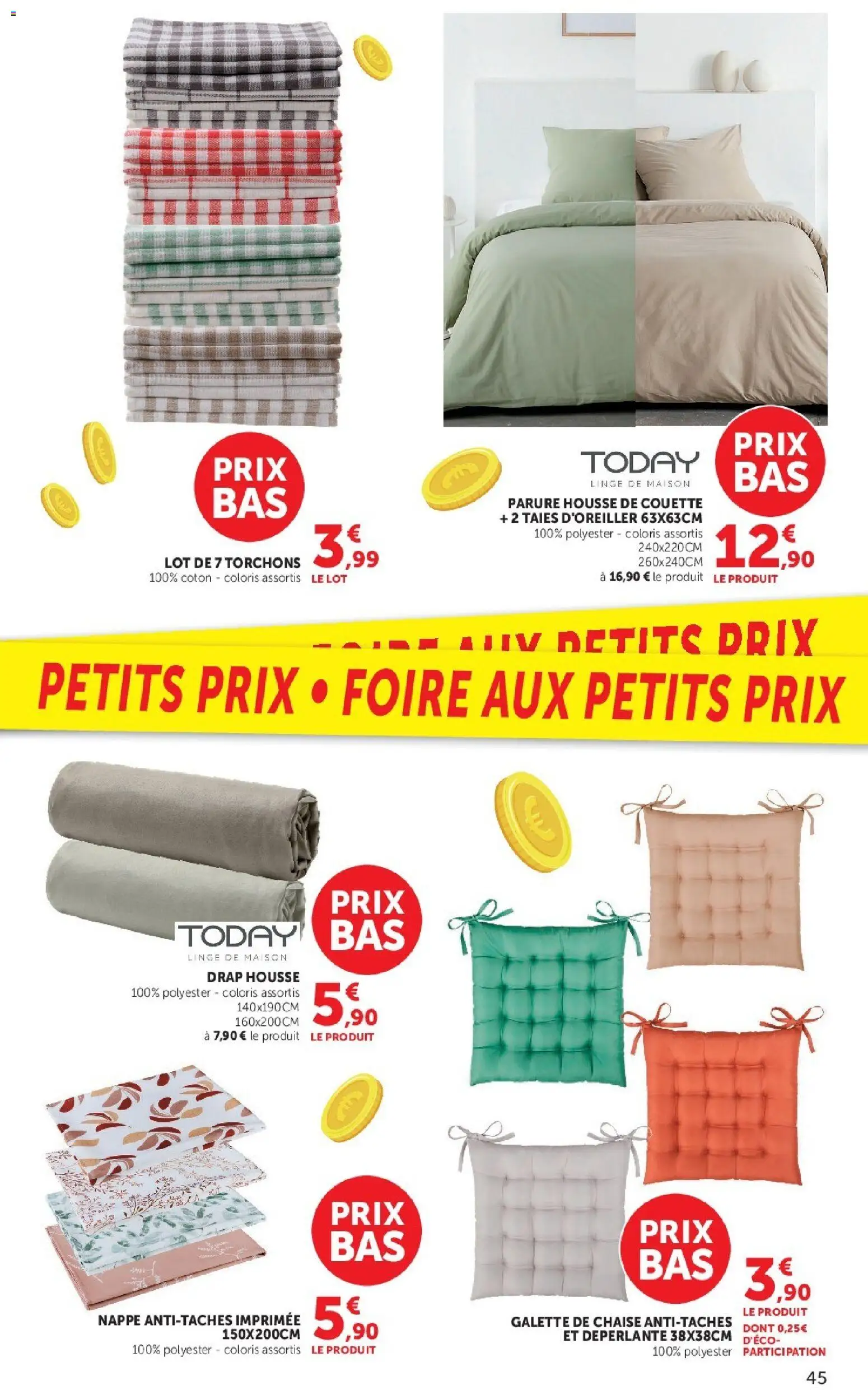 {H1} | Page: 45 | Produits: Coton, Nappe, Galette de chaise, Drap housse