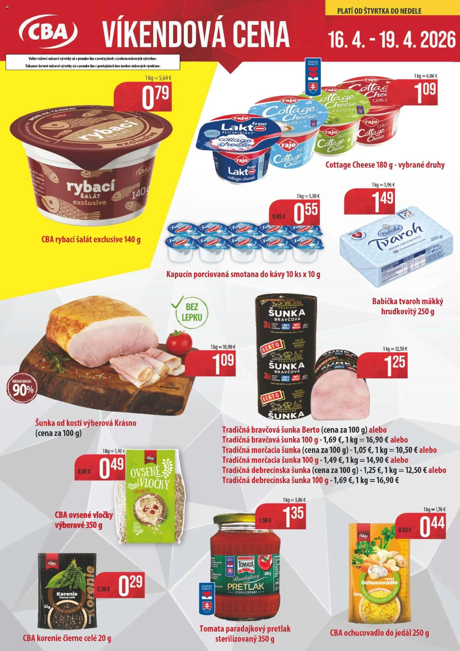 Nové Nitrazdroj akcie – leták je platný od 16.04.2026 | Strana: 1 | Produkty: Smotana, Tvaroh, Vločky, Korenie