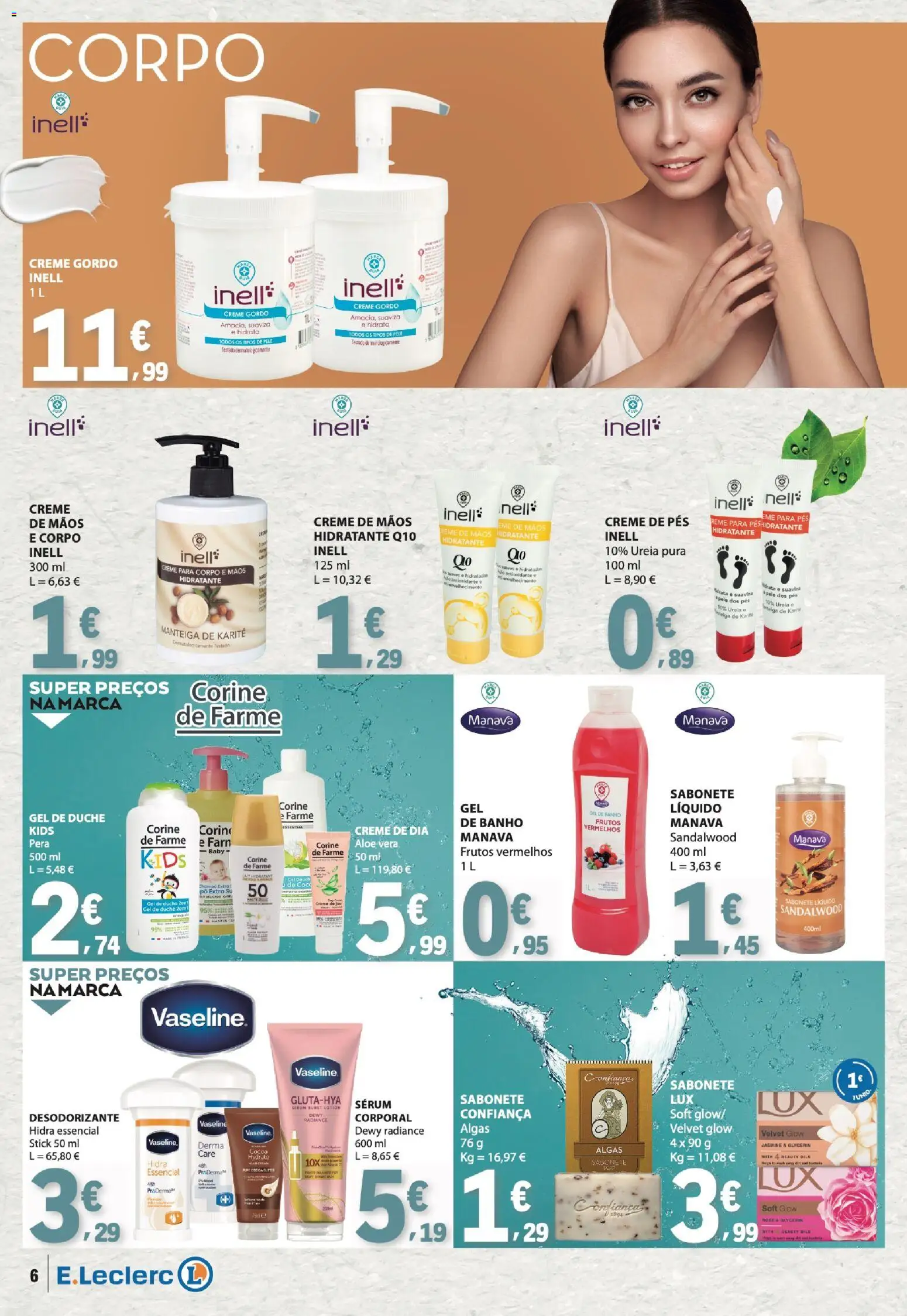 E.Leclerc Especial Beleza │ válido de 30/06/2026 | Página: 6 | Produtos: Pó, Desodorizante, Sabonete, Creme