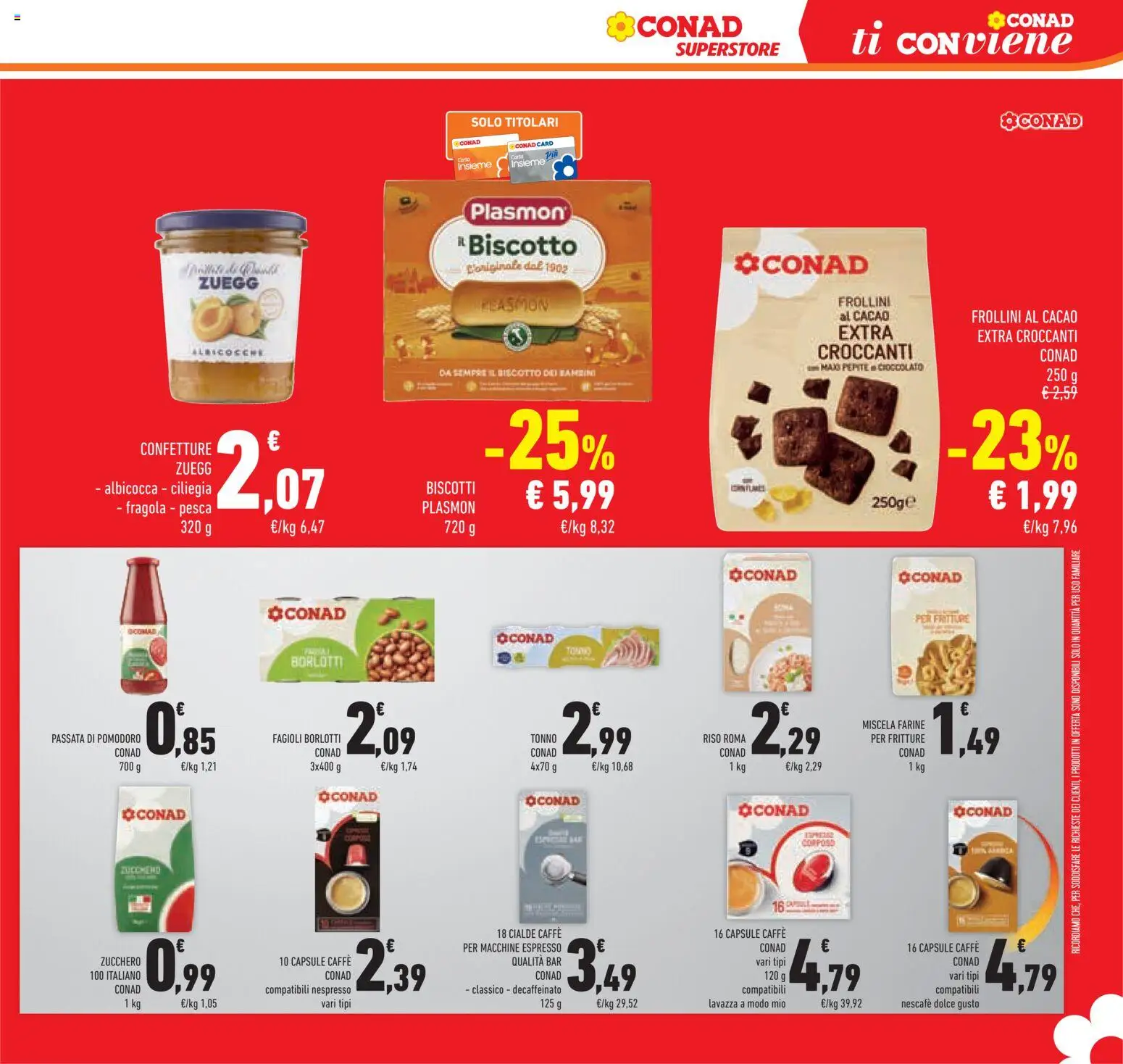 Volantino Conad del 26/08/2026 | Pagina: 33 | Prodotti: Cioccolato, Riso, Tè, Albicocche
