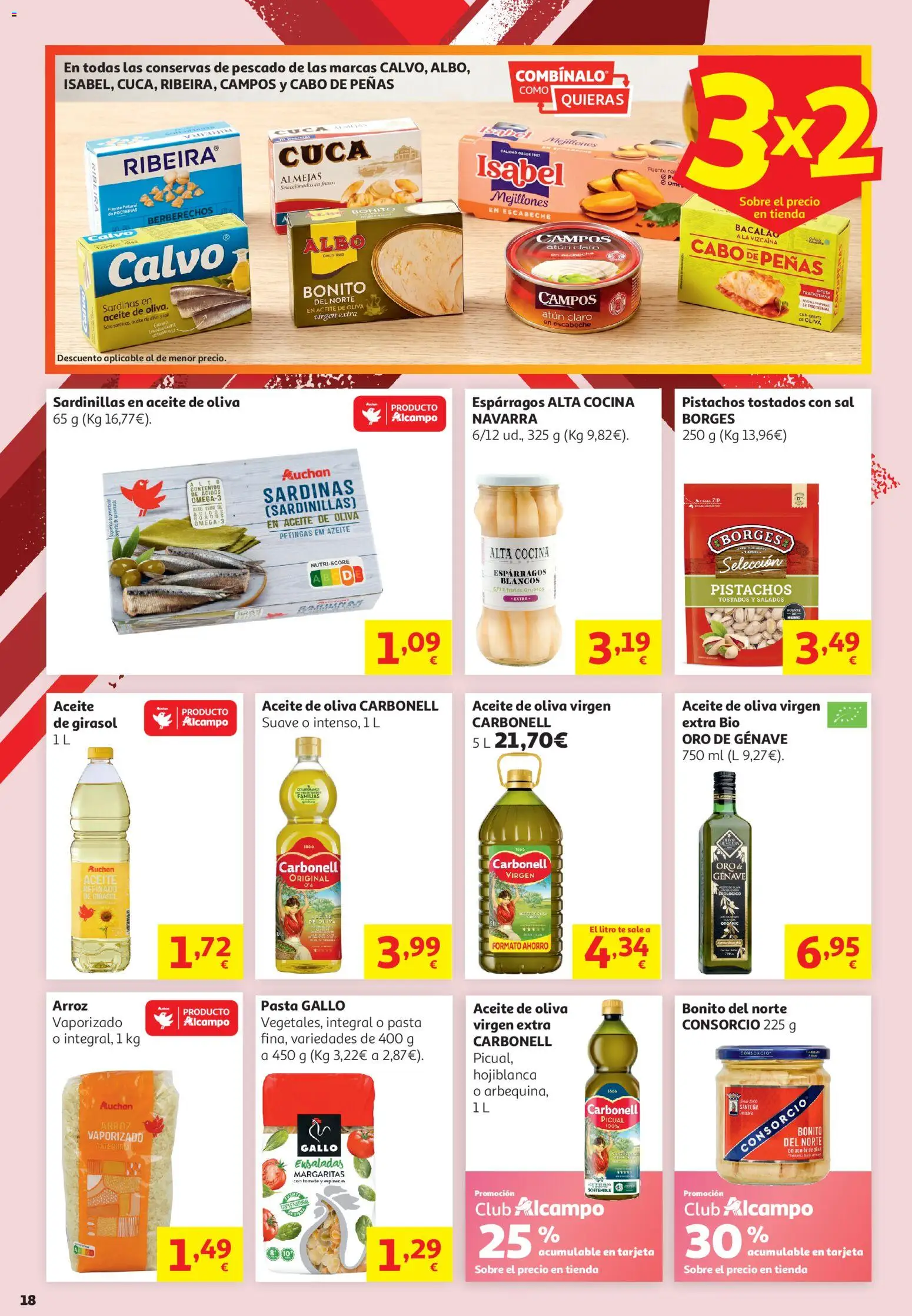Alcampo - HG General │ válido desde el 16.06.2026 | Página: 18 | Productos: Berberechos, Arroz, Pasta, Cocina