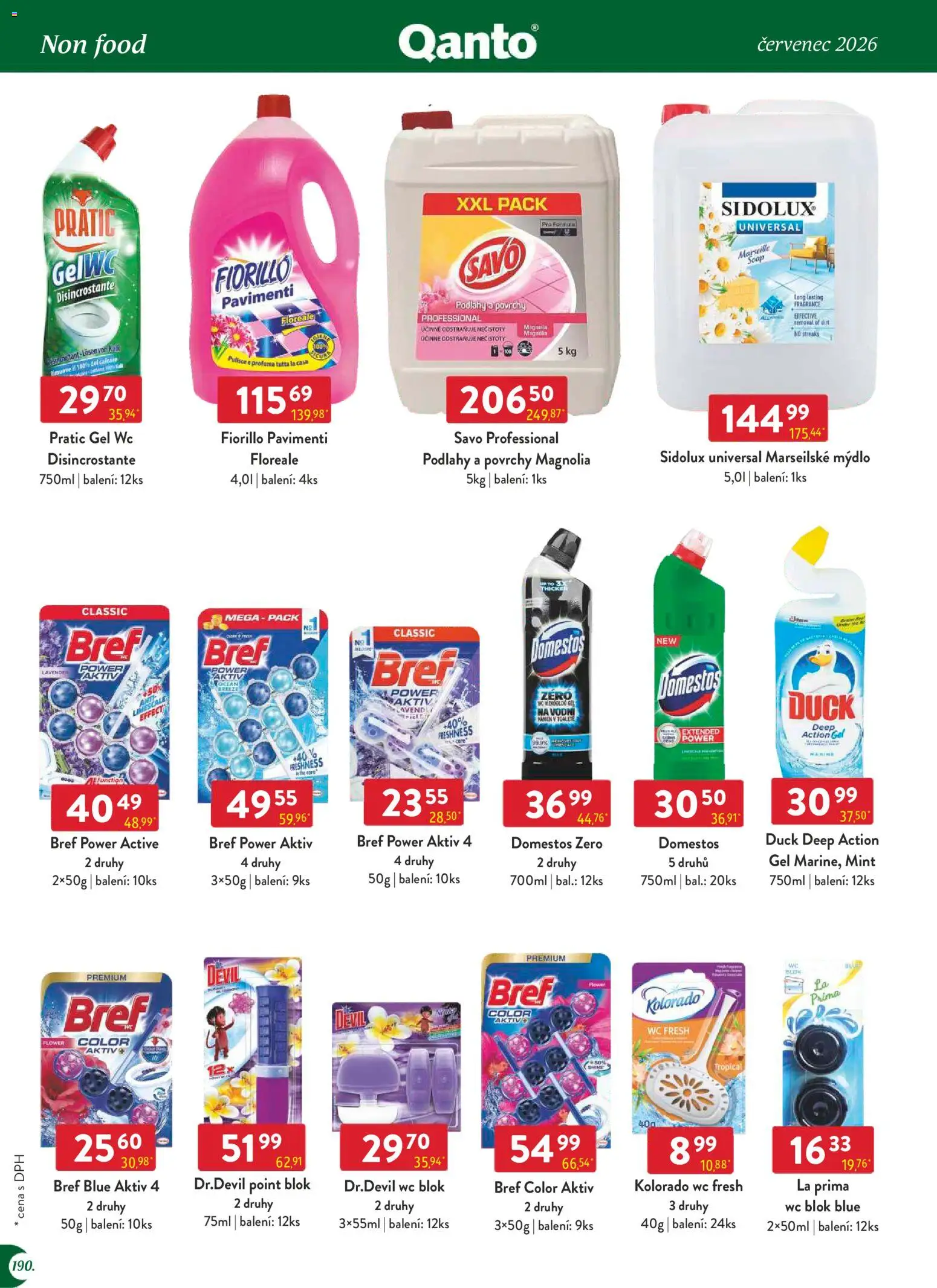 Astur & Qanto leták - Velkoobchod 07/2026 od 01.07.2026 | Strana: 190 | Produkty: Wc blok, Blok, Domestos, Wc