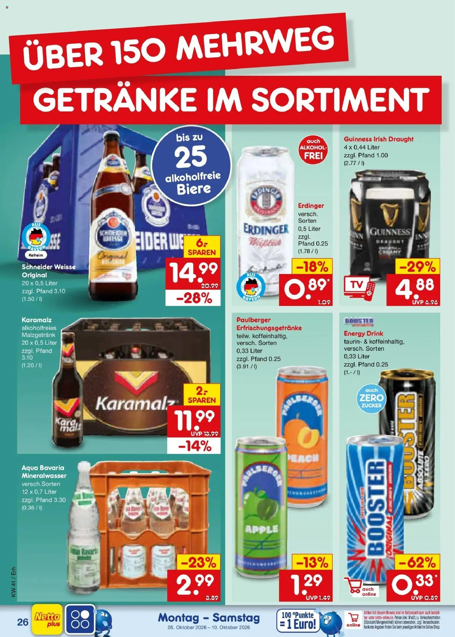 Netto Marken-Discount Prospekt München (ab 05.10.2026) » Angebote | Seite: 30 | Produkte: Erdinger, Energy, Apple, Alkohol