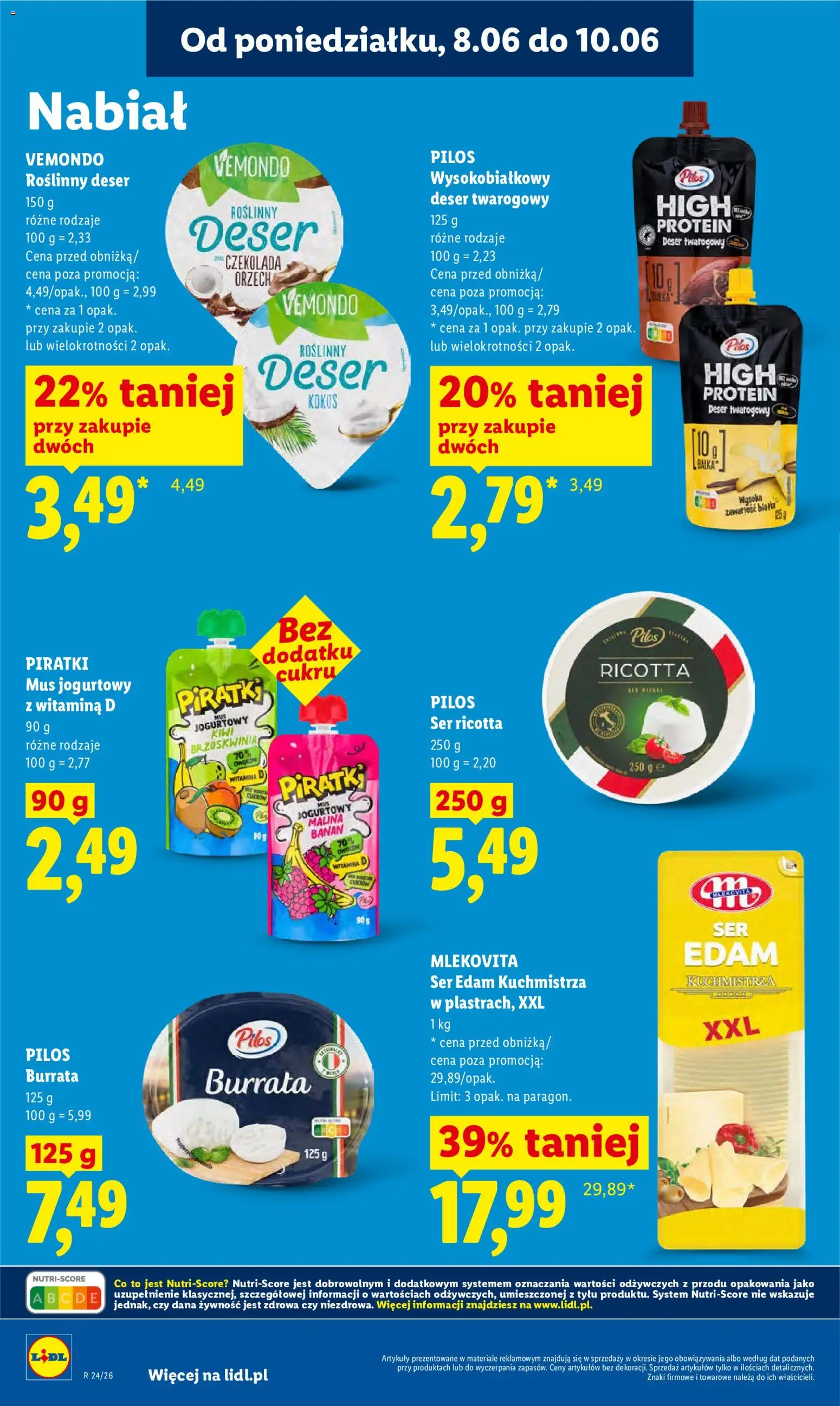 Lidl gazetka od 08.06.2026 | Strona: 55 | Produkty: Malina, Ser, Czekolada, Ser ricotta