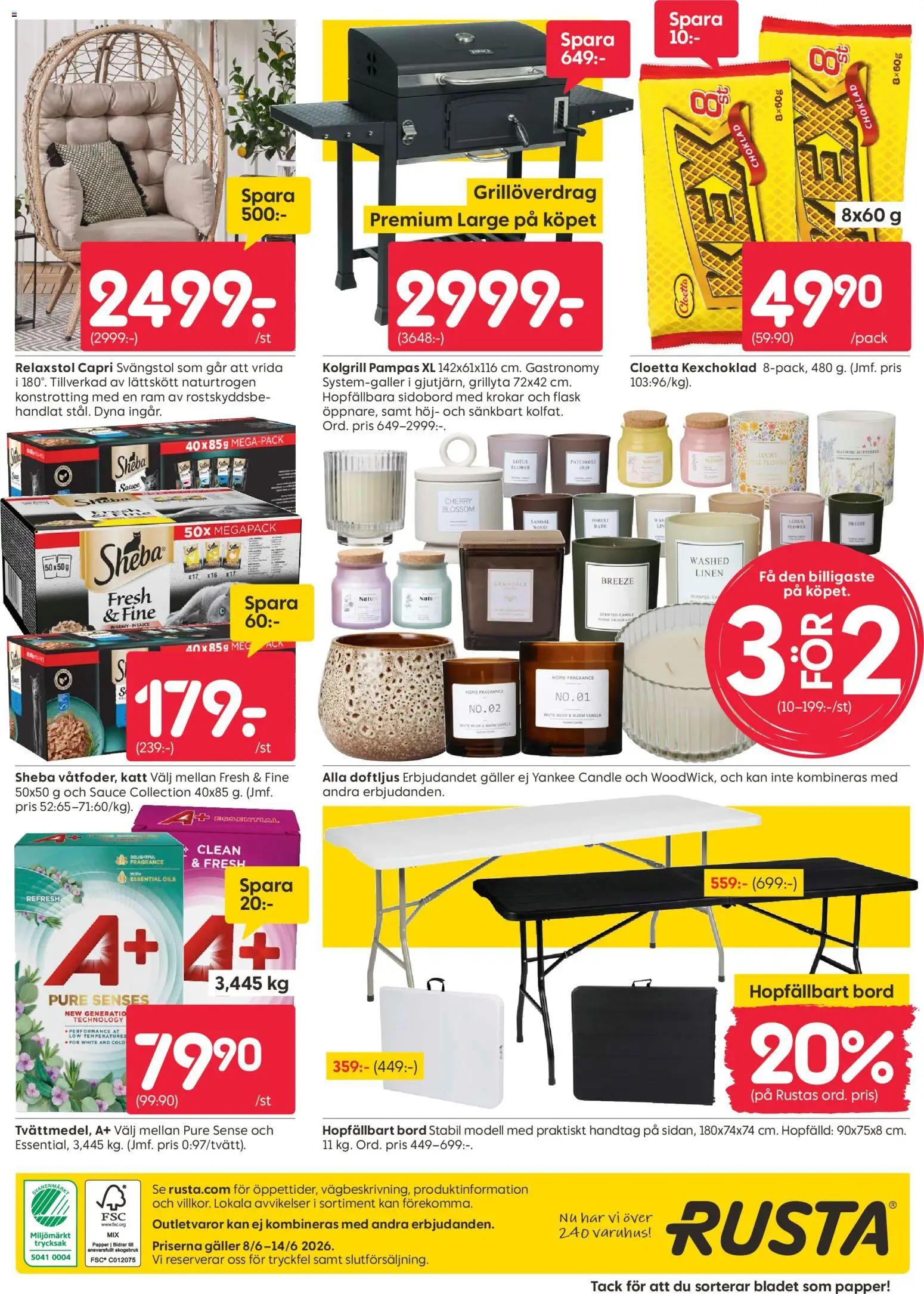 Rusta reklamblad aktuell från 08.06.2026 | Sida: 16 | Produkter: Galler, Bord, Choklad, Fläsk