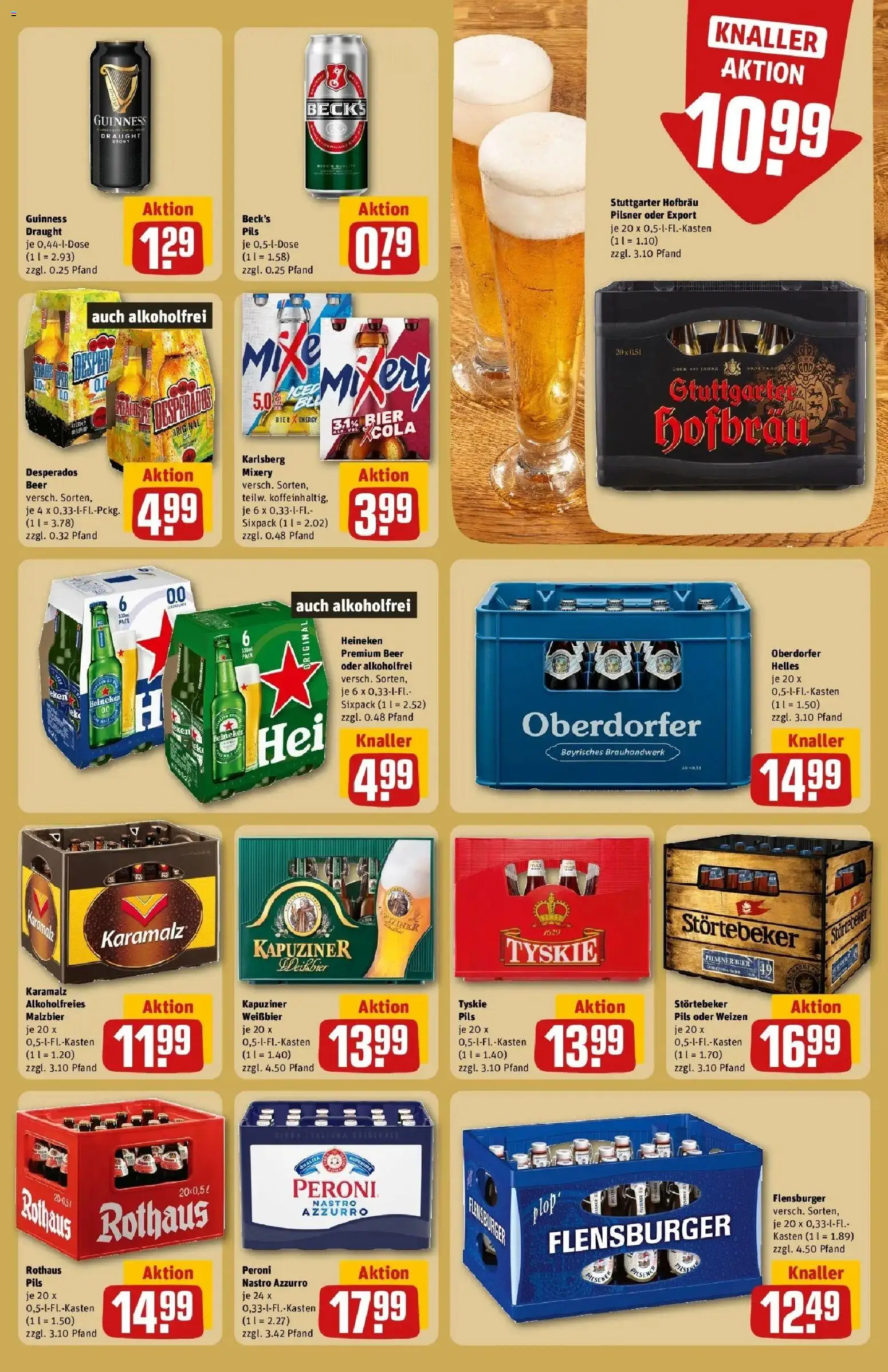 Rewe Prospekt Mannheim – gültig ab 13.07.2026 | Seite: 21 | Produkte: Tyskie, Pils, Flensburger, Desperados