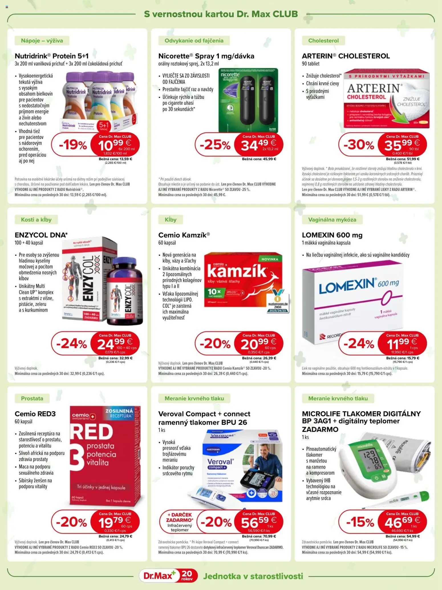 Nové Dr. Max akcie – leták je platný od 01.10.2026 | Strana: 8 | Produkty: Teplomer, Nápoje, Protein