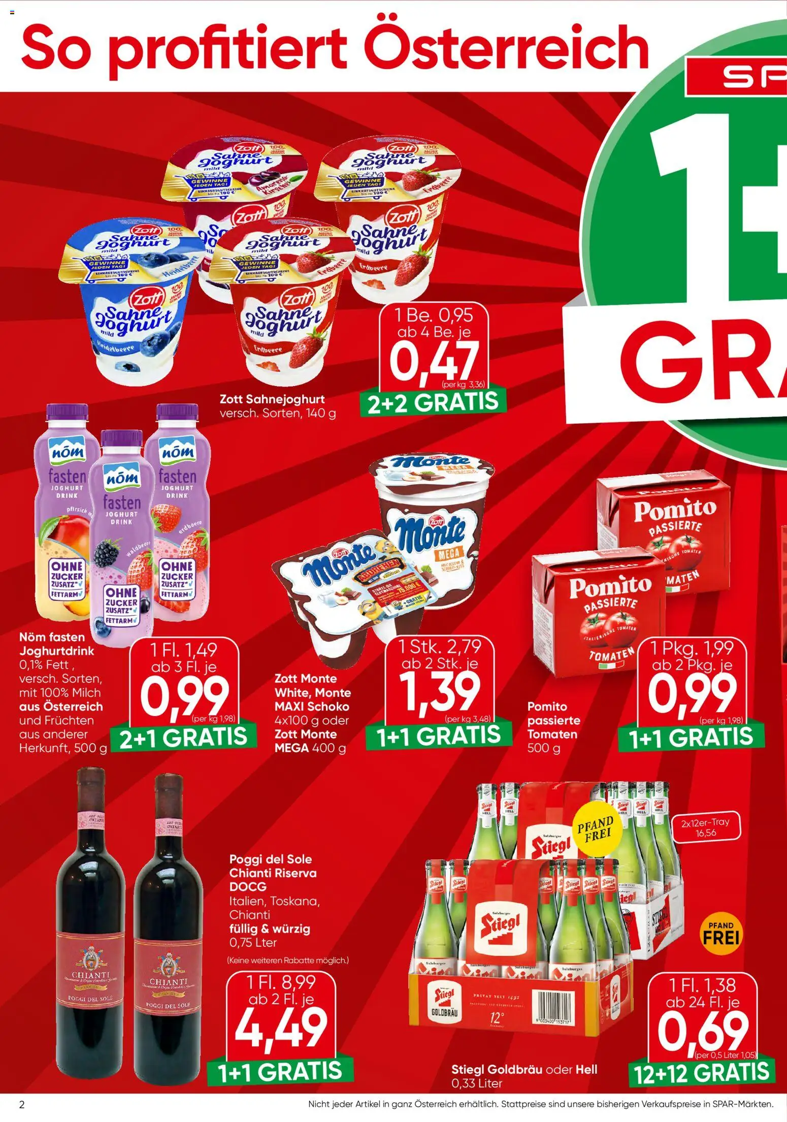 Spar Flugblatt - Wien gültig ab 28.05.2026 | Seite: 2 | Produkte: Sahne, Zucker, Joghurt, Tomaten