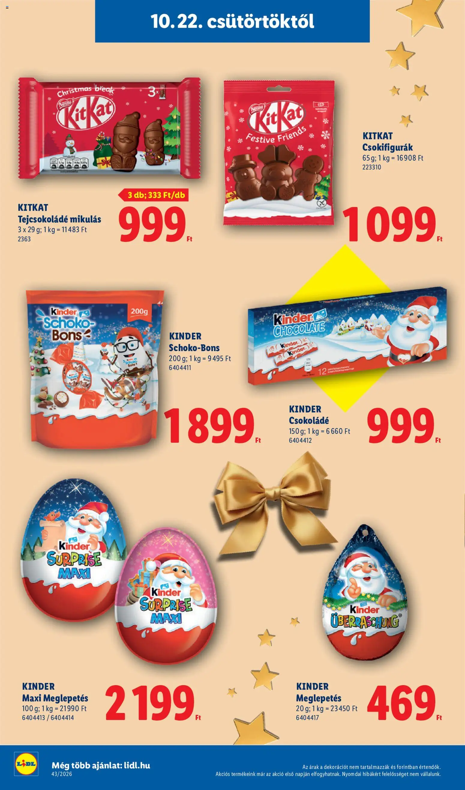 Lidl akciós ujság - amely érvényes a következő dátumtól: 2026.10.22. | Oldal: 12 | Termékek: Nestlé, KitKat, Csokoládé, Bor