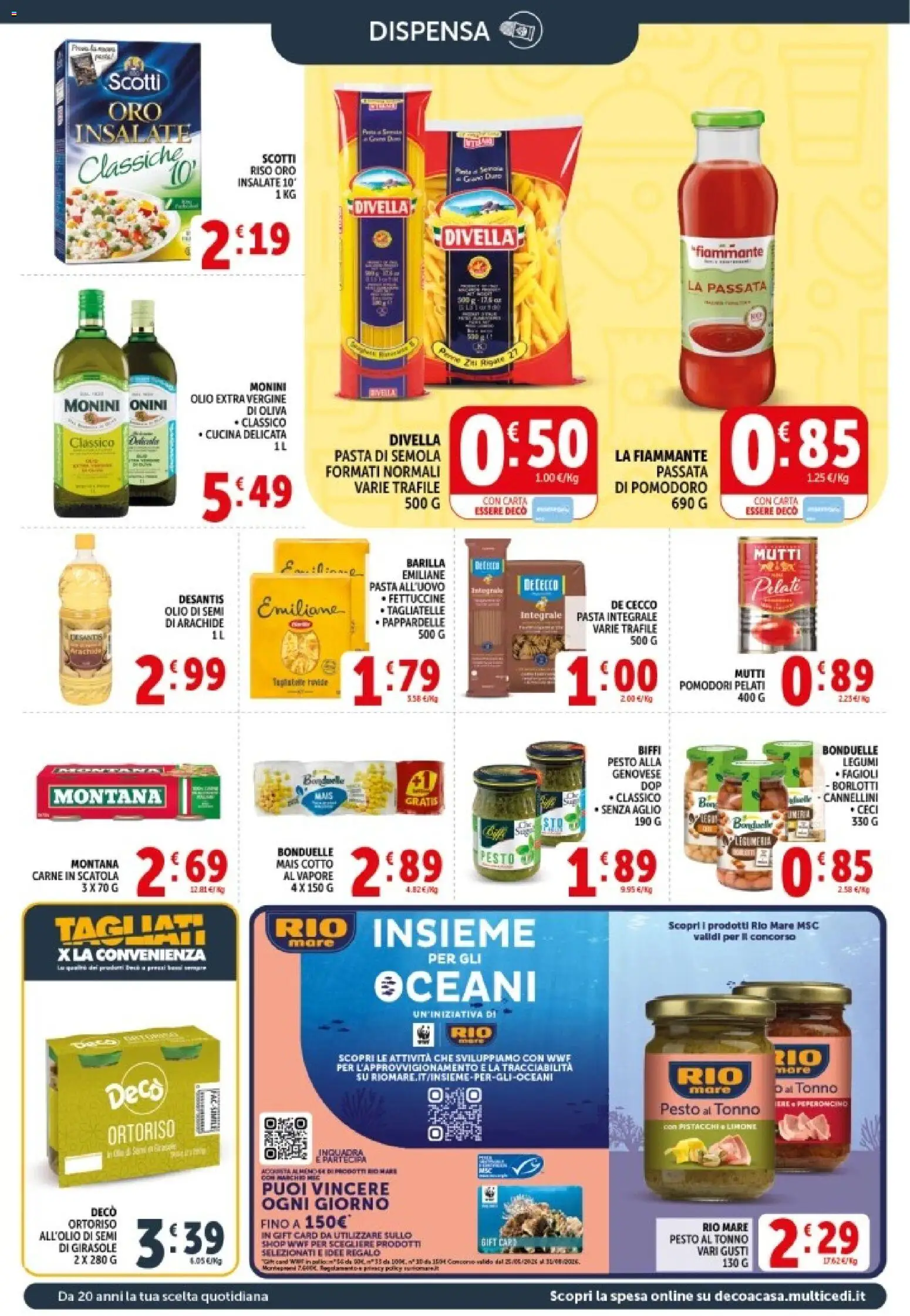 Volantino Decò del 08.06.2026 | Pagina: 12 | Prodotti: Legumi, Riso, Tagliatelle, Olio