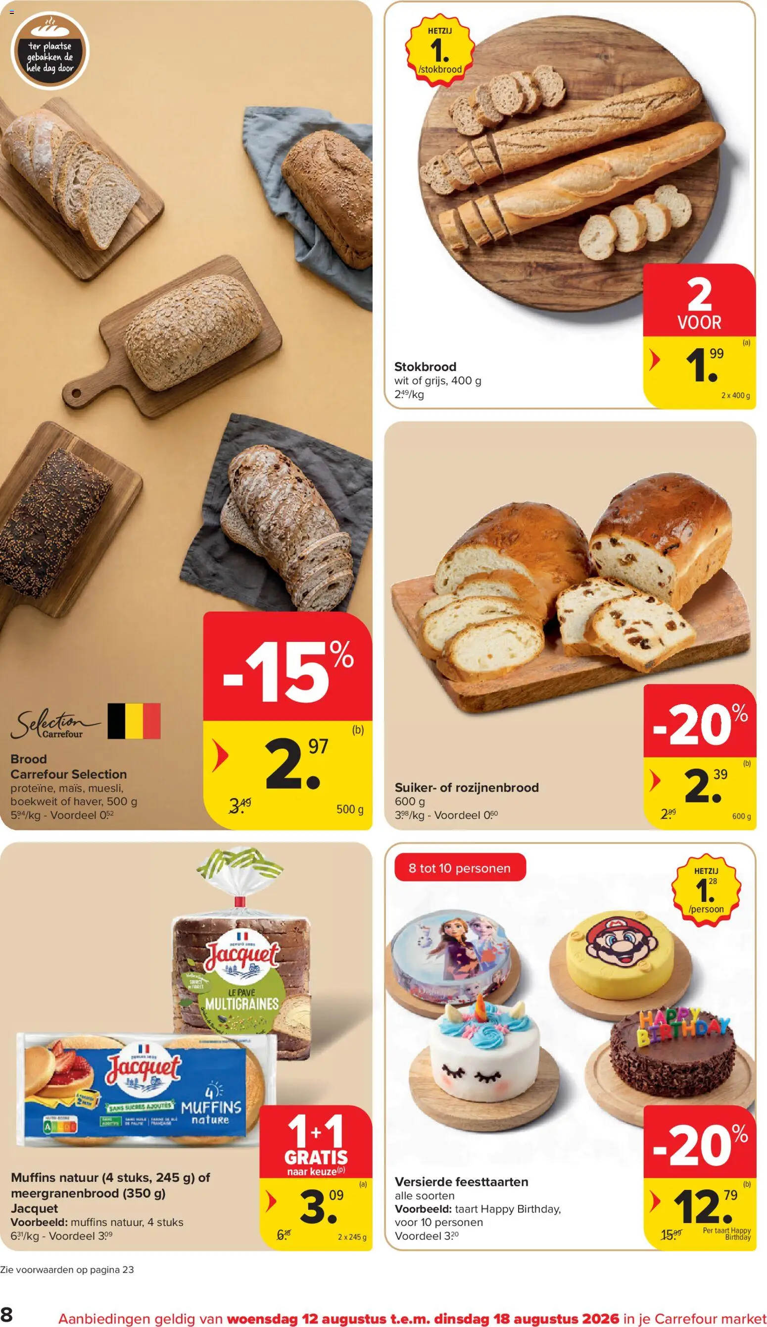 {H1} | Pagina: 8 | Producten: Suiker, Taart, Muffins, Brood