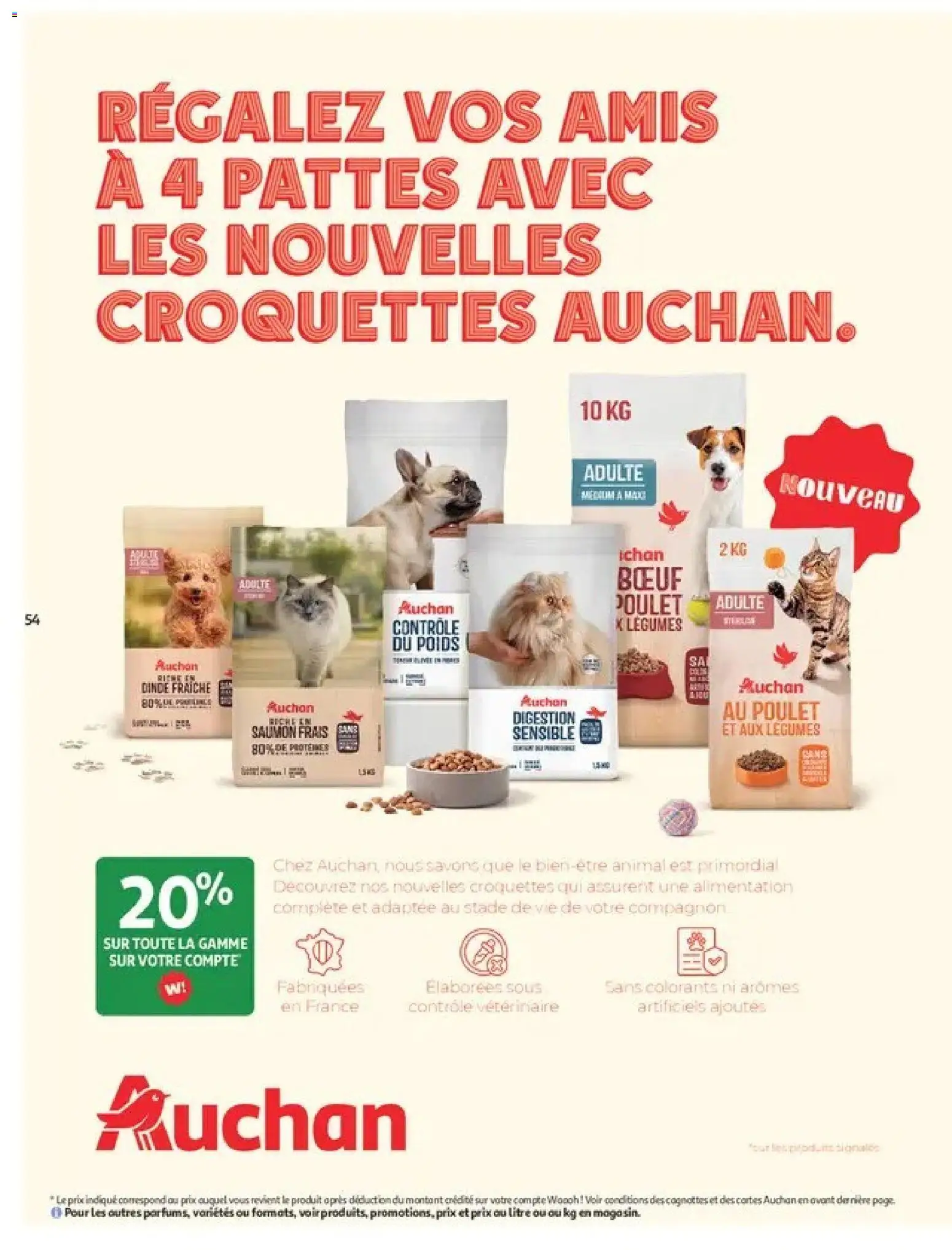 {H1} | Page: 54 | Produits: Croquettes, Alimentation, Poulet, Dinde