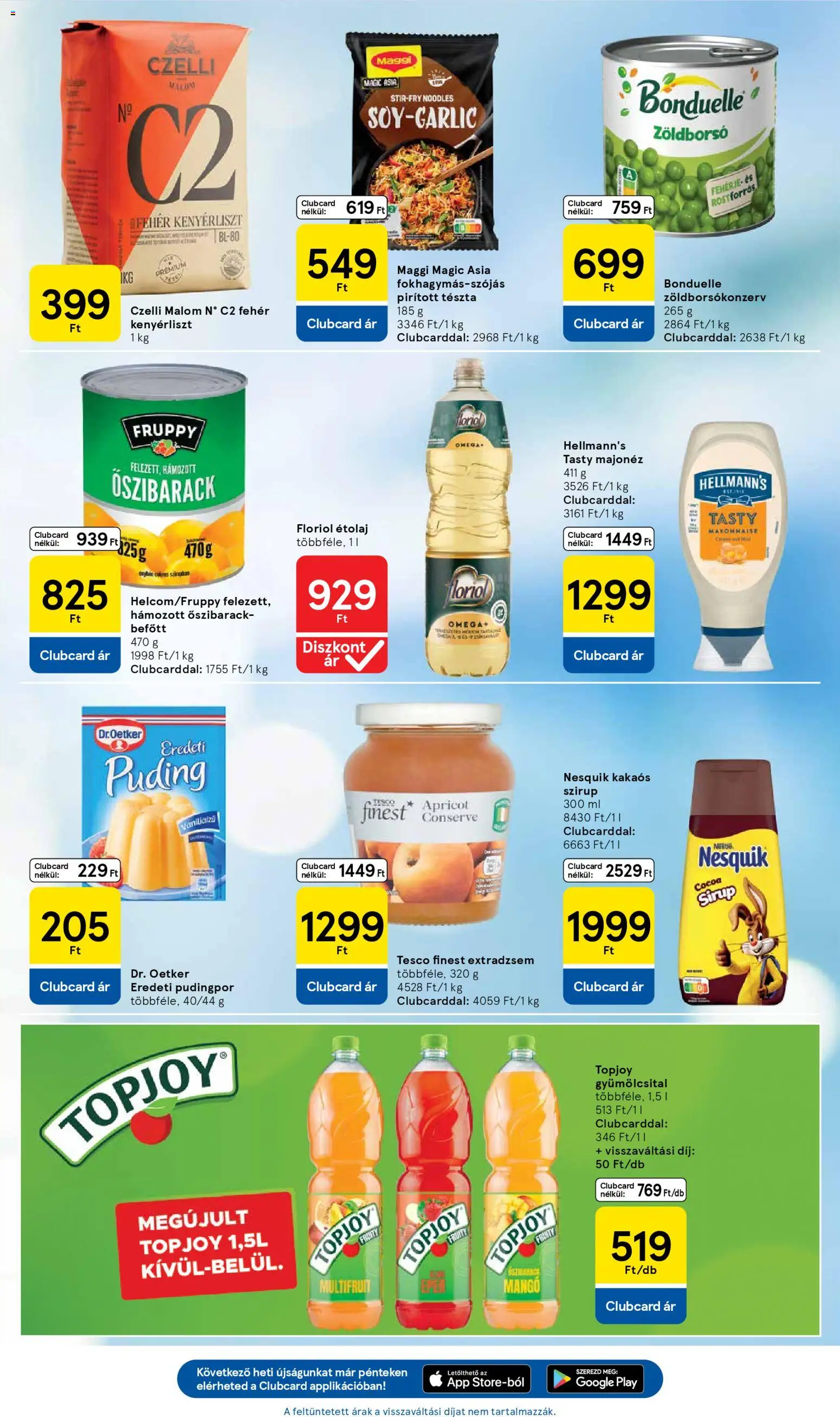 Tesco akciós ujság - amely érvényes a következő dátumtól: 16.04.2026 | Oldal: 21 | Termékek: Puding, Gyümölcsital, Fehérje, Maggi